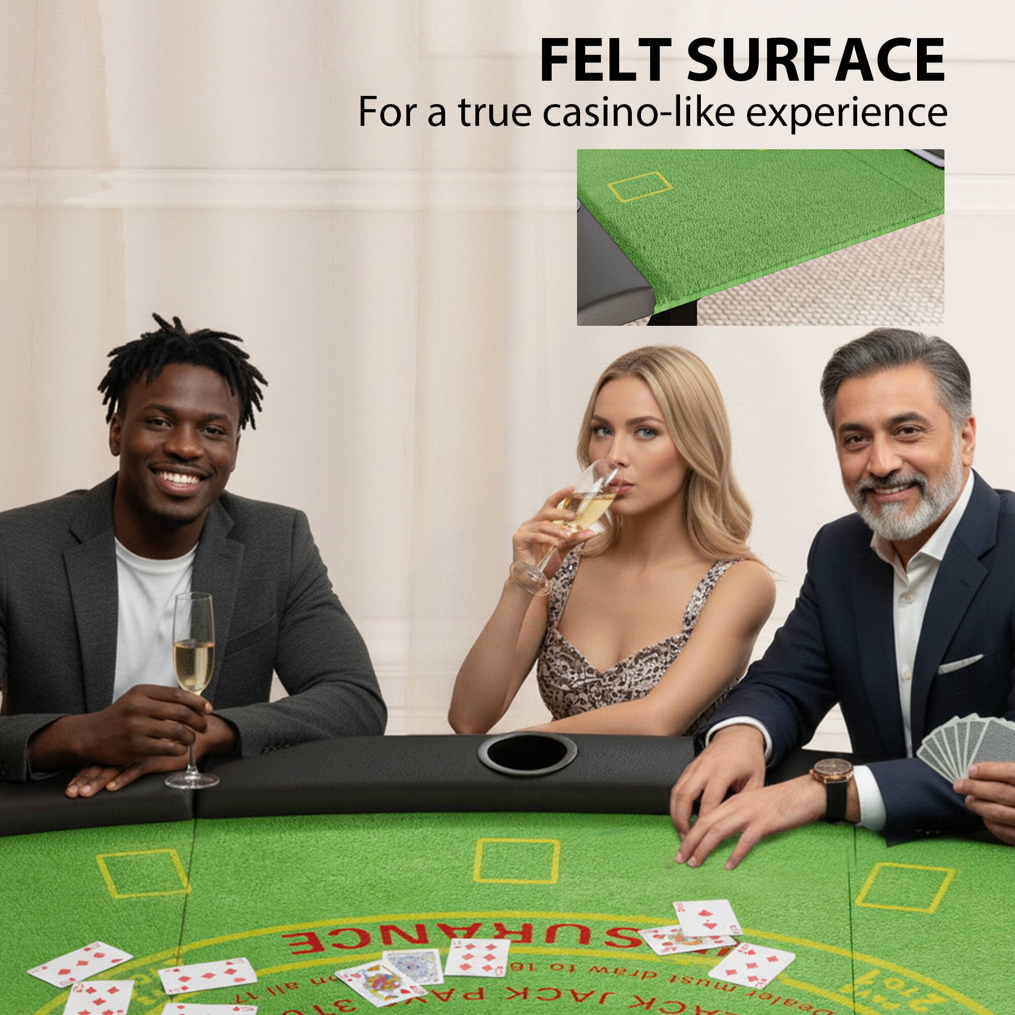 Soozier Poker Table Foldable, 72