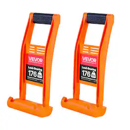 VEVOR - Drywall Carrier, 2 Pack Plywood Carriers Handles, ABS Plastic Panel Carrier Tool with 176 lbs Load Bearing - Orange;Black