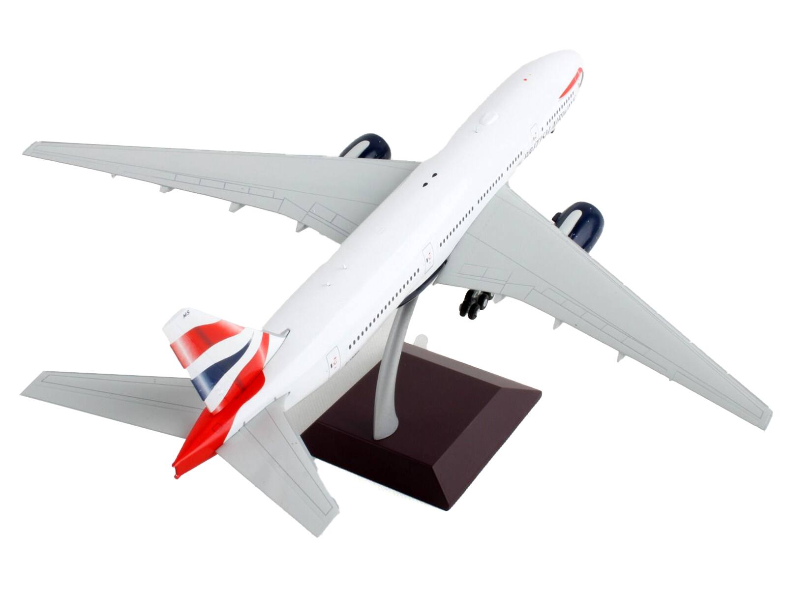 Left. GeminiJets - Boeing 777-200ER Commercial Aircraft British Airways White with Striped Tail Gemini 200 Series 1/200 &  Airplane - White with Striped Tail.