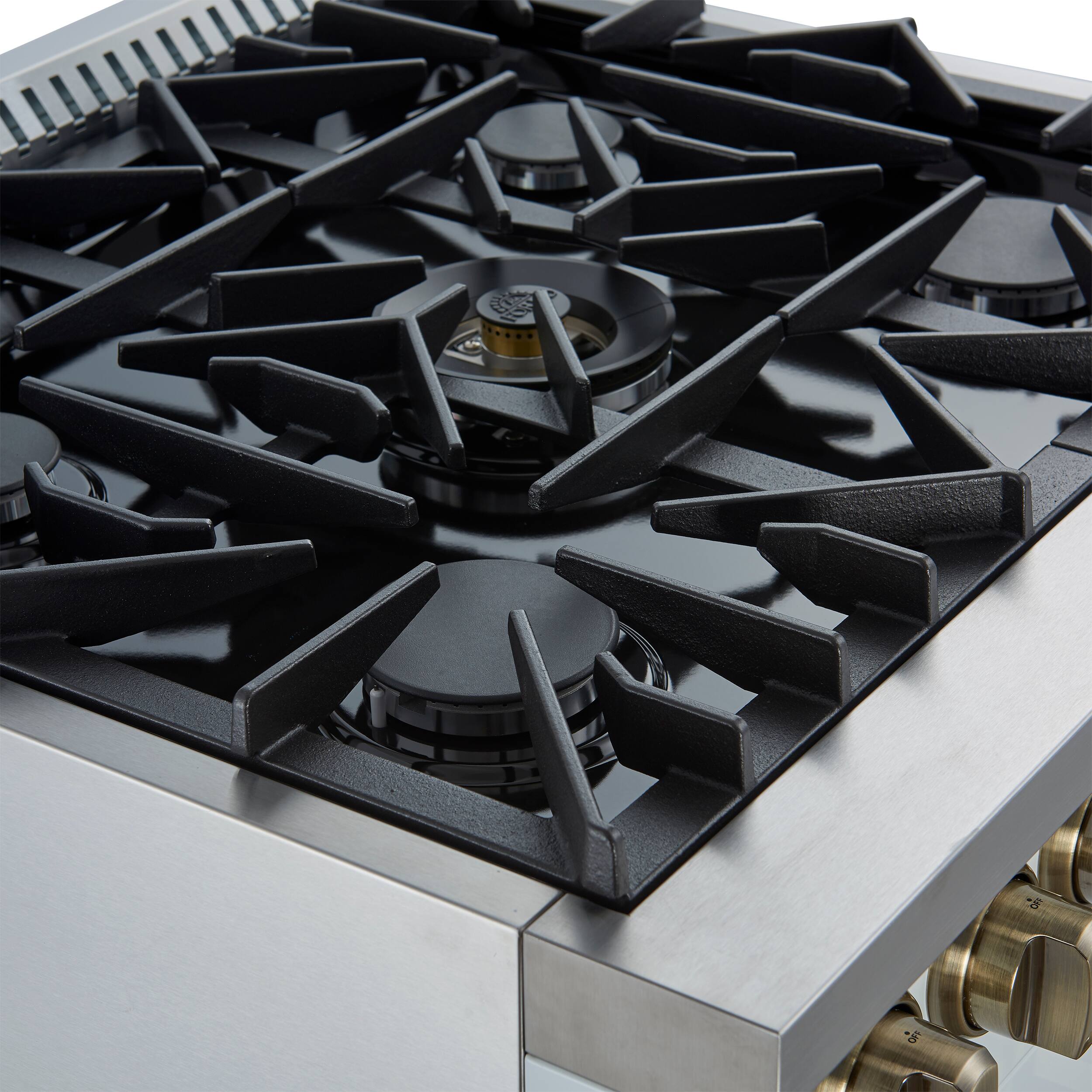 Alt View 5. Forno Appliances - Galiano 4.32 Cu. Ft. Freestanding Dual Fuel True Convection Range - White.