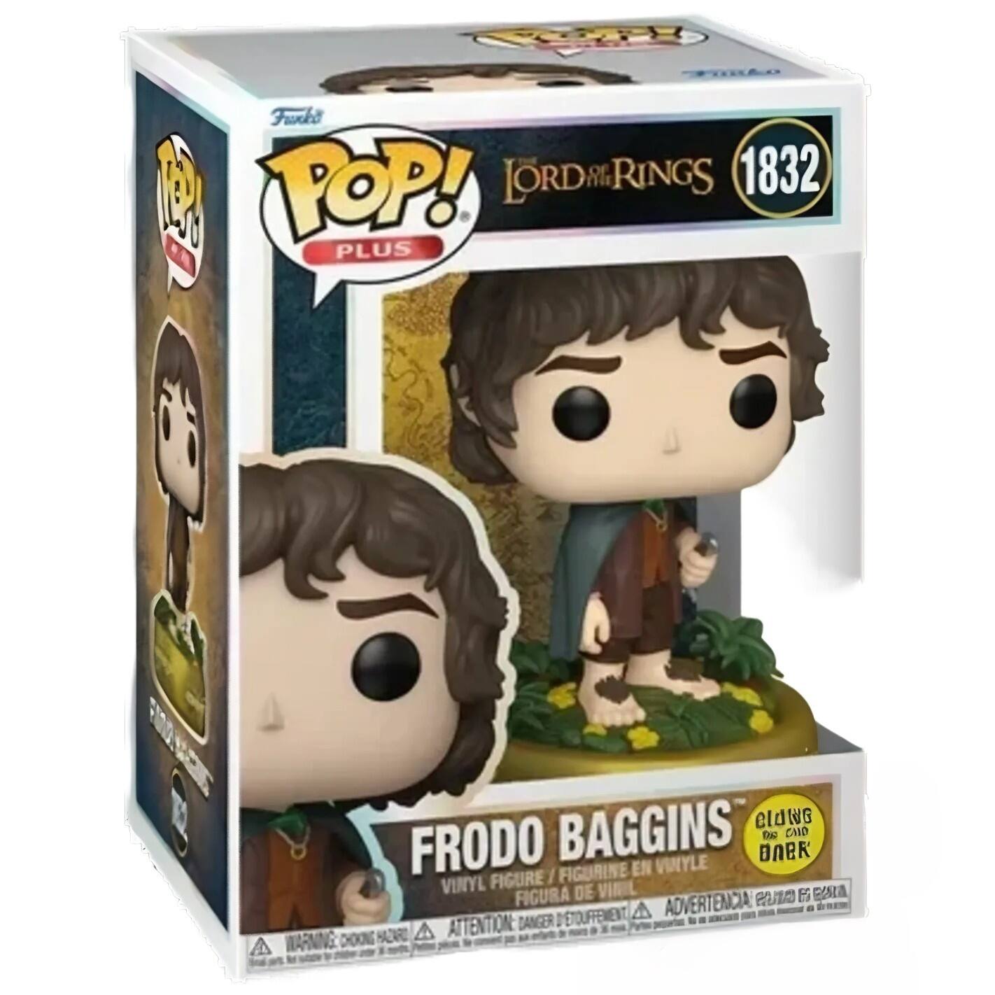 Funko  
POP! PLUS  
1832  
LORD OF THE RINGS  
FRODO BAGGINS  
VINYL FIGURE / FIGURINE EN VINYLE / FIGURA DE VINIL  
WARNING: CHOKING HAZARD - ATTENTION: PELIGRO DE AHOGAMIENTO - ADVERTENCIA: RIESGO DE AHOGAMIENTO  
GLOW IN THE DARK  
FIGURA DE VINIL  
FIGURA DE VINIL  
FIGURA DE VINIL