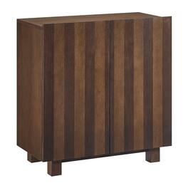Kline 2-Door Striped Accent Cabinet by Modway - Dark Walnut Stripe