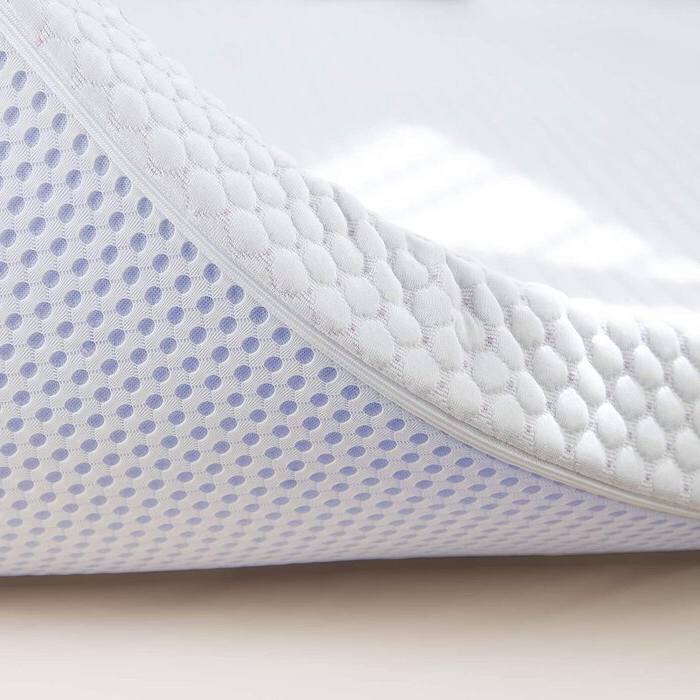 Back. Hivvago - Twin size 3-inch Memory Foam Mattress Topper with Removeable Baffle Box Cover - White.