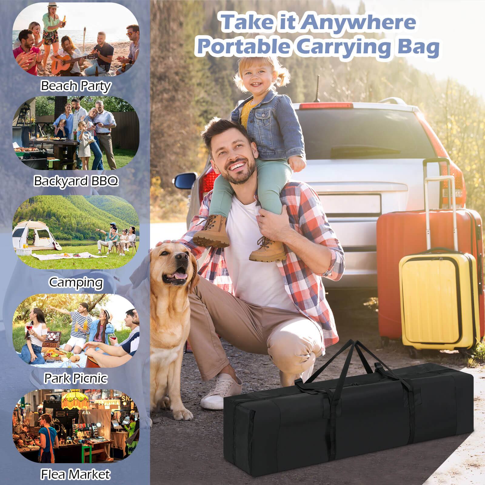 Take it Anywhere Portable Carrying Bag

- Beach Party
- Backyard BBQ
- Camping
- Park Picnic
- Flea Market
