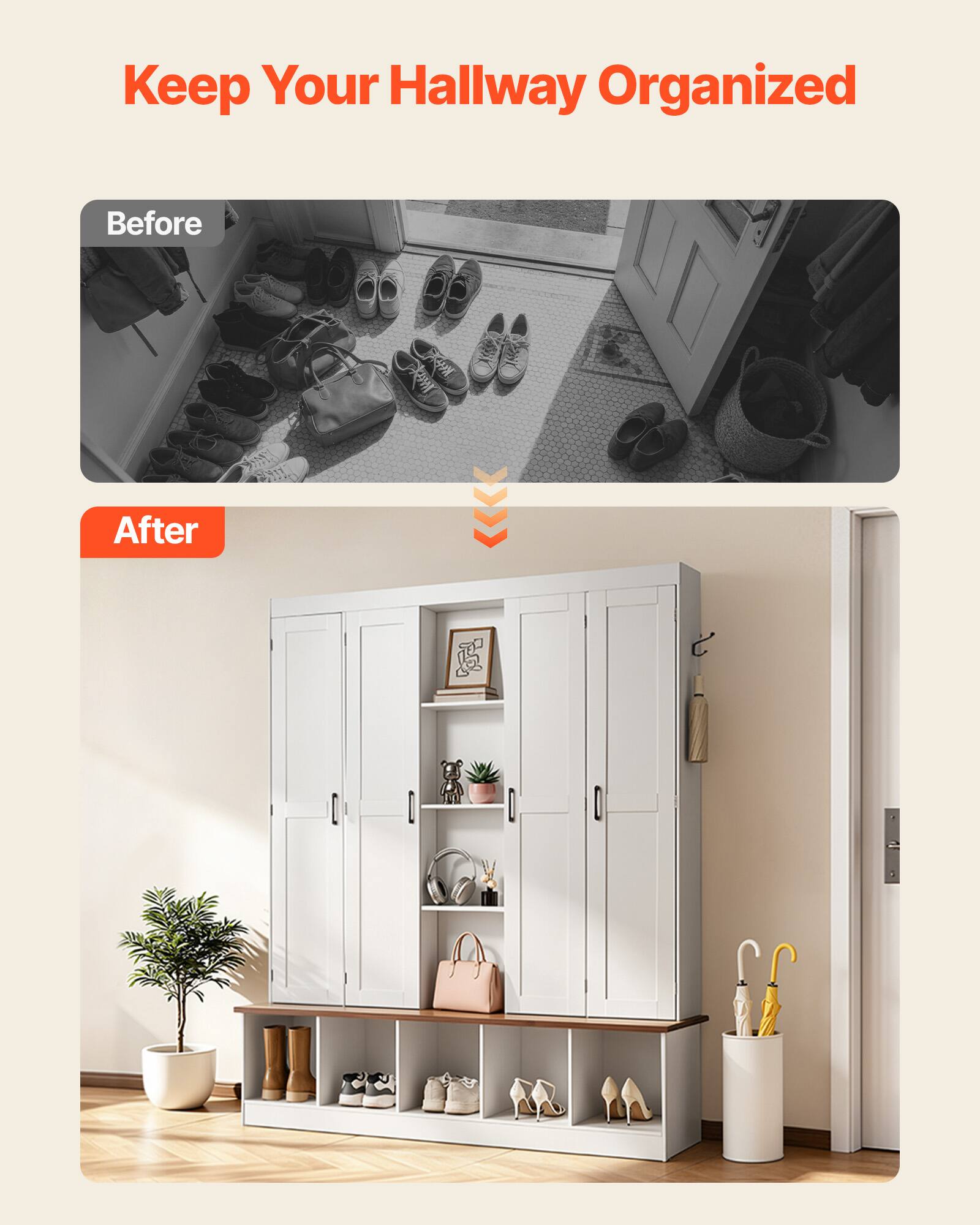 Keep Your Hallway Organized

Before

After