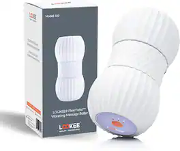 LOOKEE - LOOKEE® Vibrating Massage Roller for Plantar Fasciitis| 4 Speed Peanut Massage Ball for Deep Tissue Therapy-Neck to feet - White