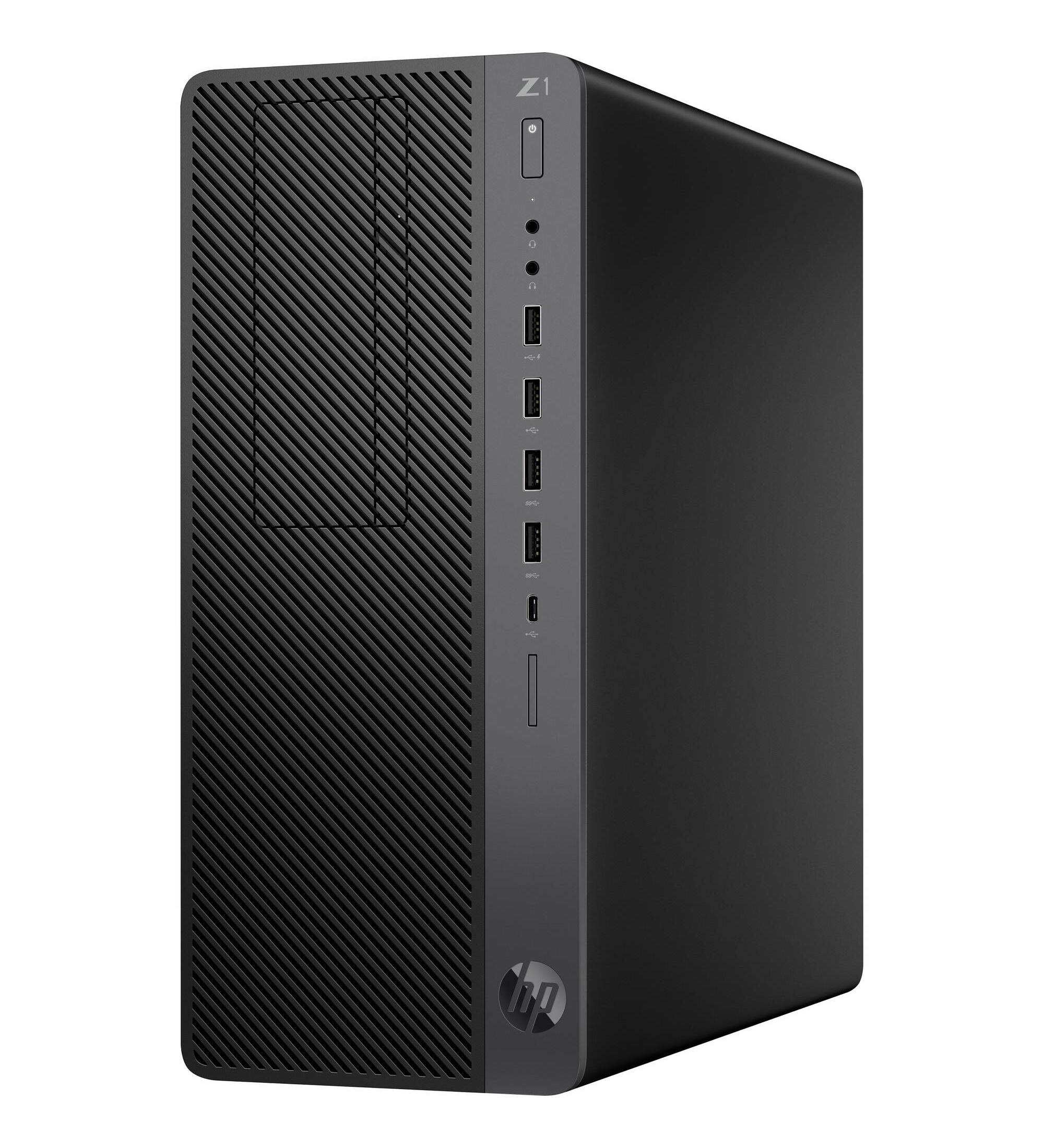 Angle. HP - HP Z1 G5 Tower, Core i7-8700 3.2GHz, 32GB, 512GB NVMe SSD, Windows 11 Pro (Refurbished) - Black.