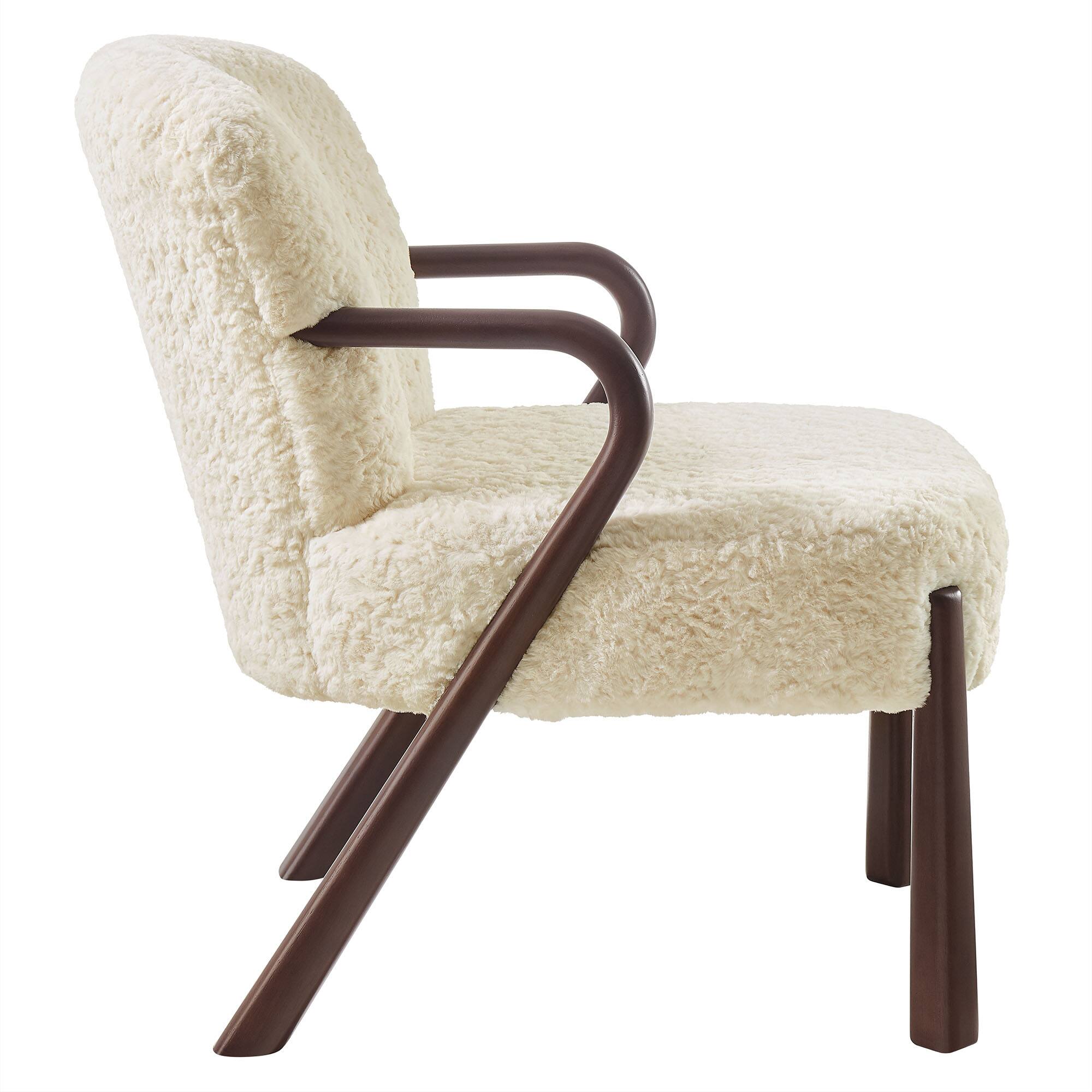 Alt View 2. Modway - Arden Faux Shearling Accent Armchair by Modway - Ecru.
