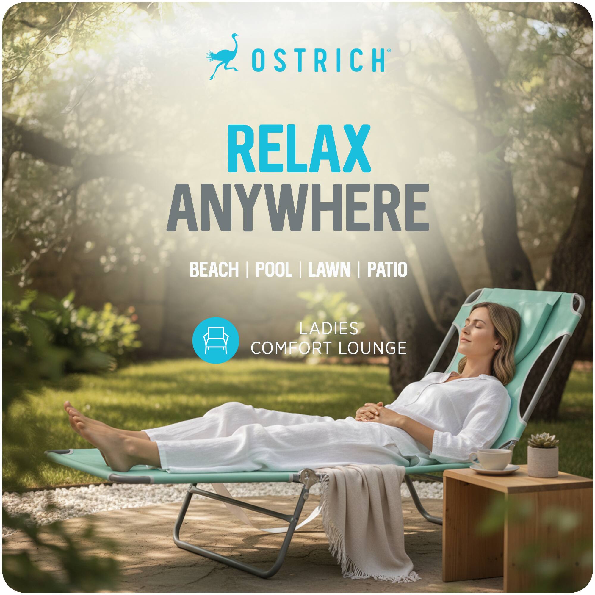 OSTRICH RELAX ANYWHERE BEACH | POOL | LAWN | PATIO LADIES COMFORT LOUNGE