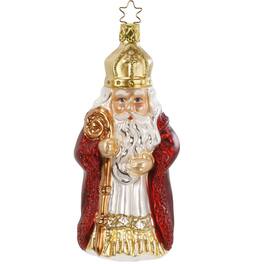 Inge Glas - St. Nikolaus German Blown Glass Christmas Tree Ornament FREE BOX - Green