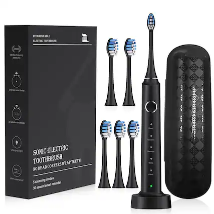 RECHARGEABLE ELECTRIC TOOTHBRUSH
- Vibration frequency: 39600/min
- 2 minutes smart timing
- 30 second smart reminder
- Charging light
- SONIC ELECTRIC TOOTHBRUSH
- NO DEAD CORNERS WRAP TEETH
- 5 cleaning modes
- 30 second smart reminder
- IPX7 waterproof
Clean
Sensitive
Massage
White
Polish