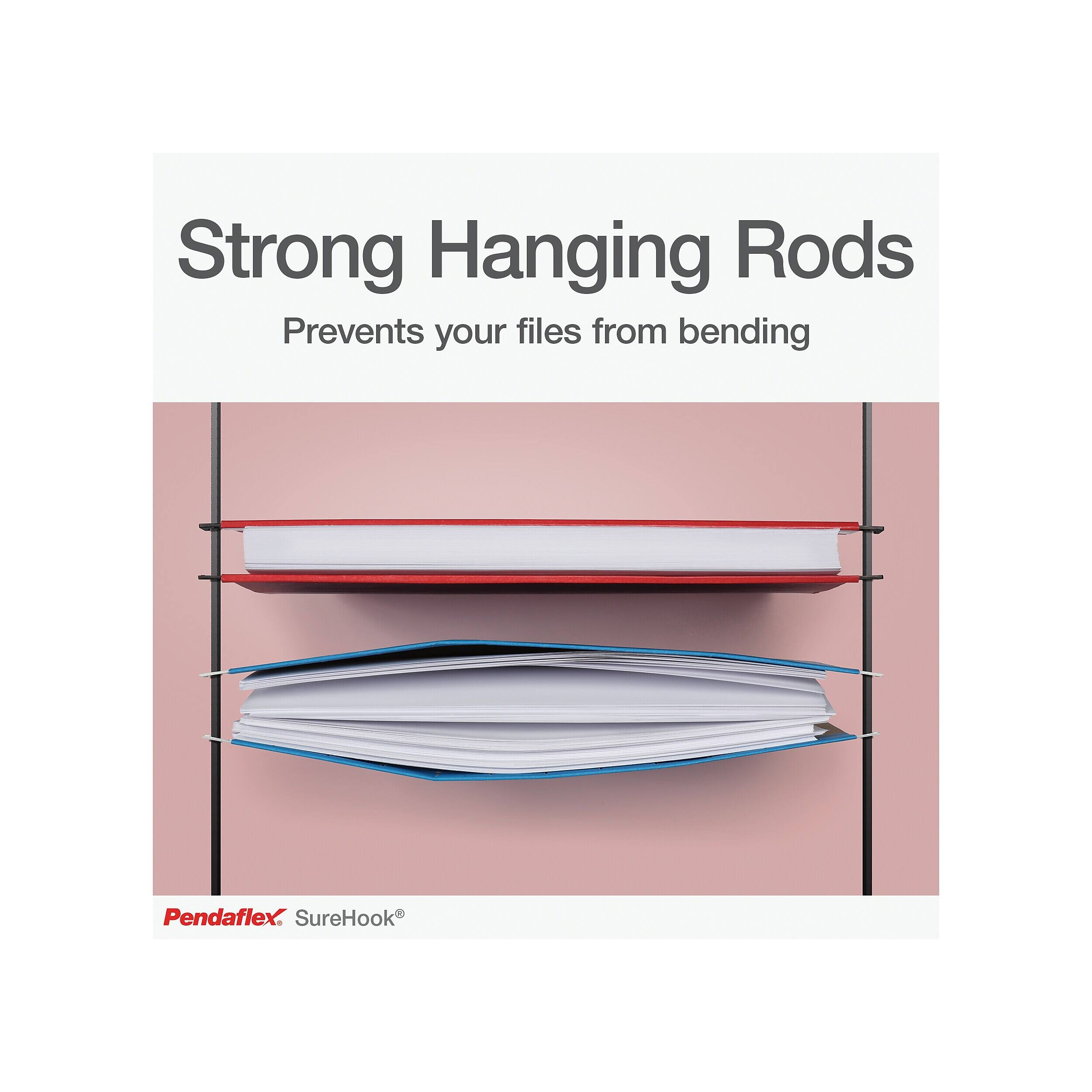 Strong Hanging Rods Prevents your files from bending  
Pendaflex SureHook