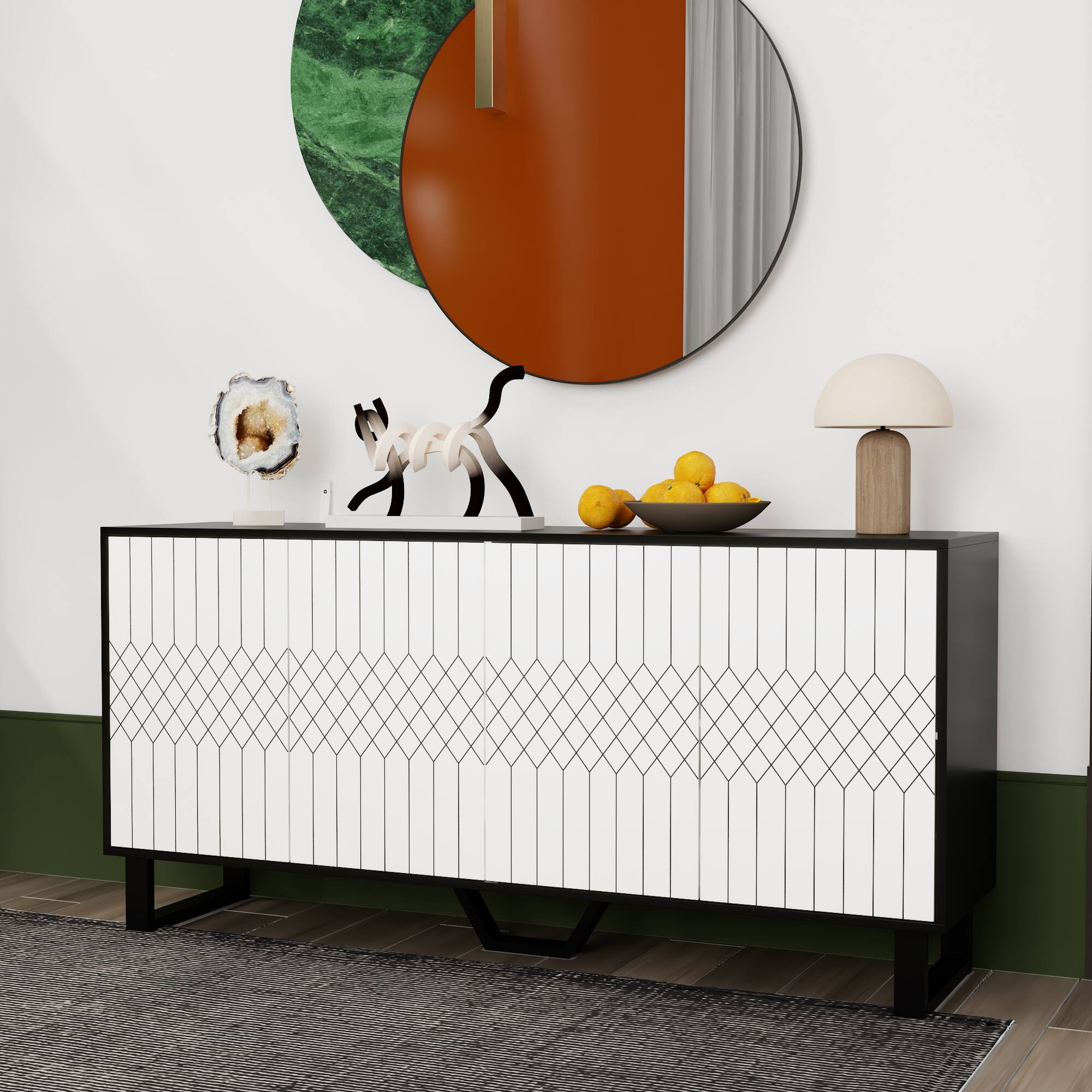 Alt View 10. Famapy - Famapy Credenza Sleek Storage with Safety + Smart Open Sideboard - White.
