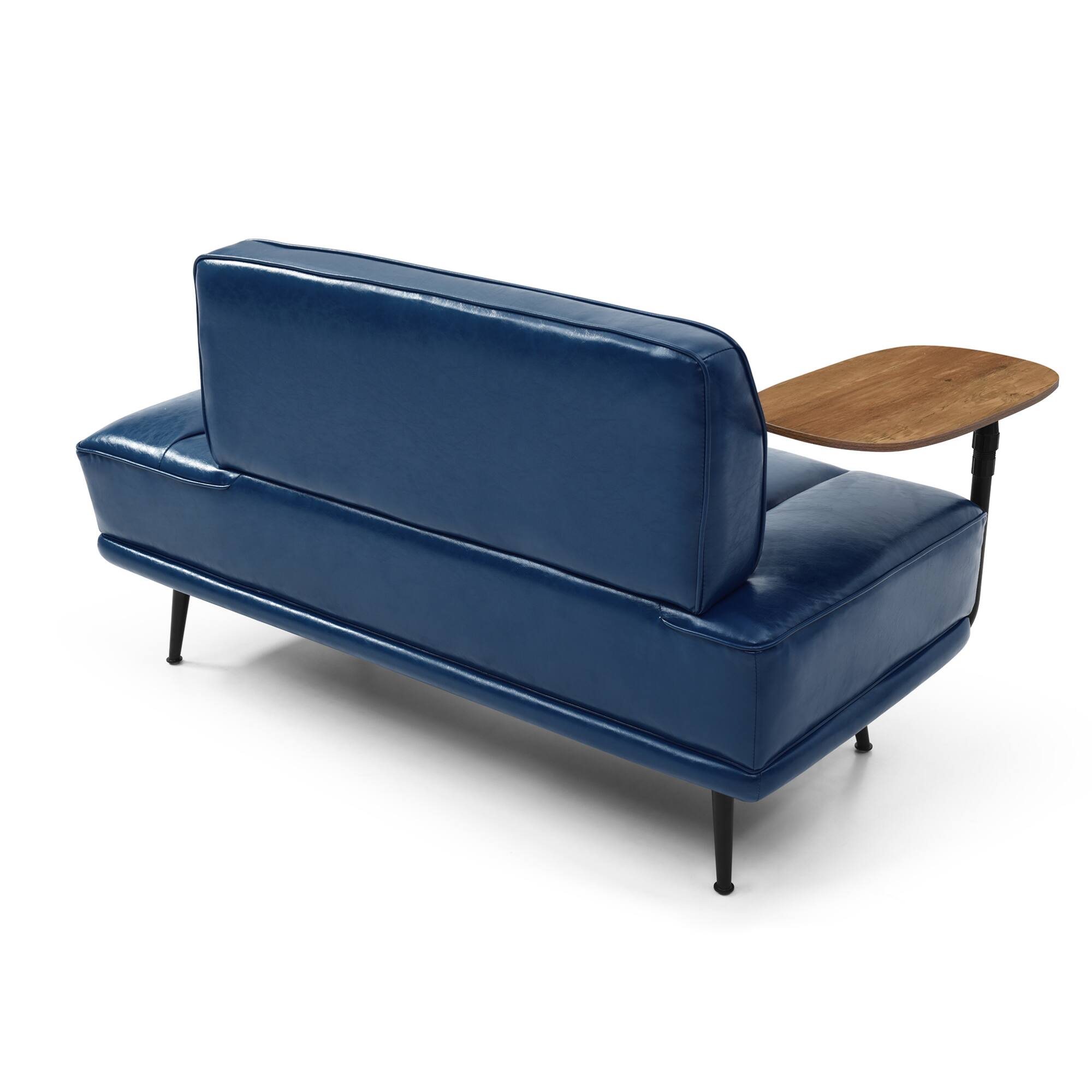 Alt View 1. GOODSILO - Modern Upholstered Bench with Swivel Tray and Side Table for Bedroom and Living Room - Blue.