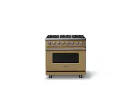 Viking - 36 in. Wide 6 Burner Pro5S 5.6 Cu. Ft. Freestanding Sealed Dual Fuel Convection LP Range - Golden Hour - Golden Hour