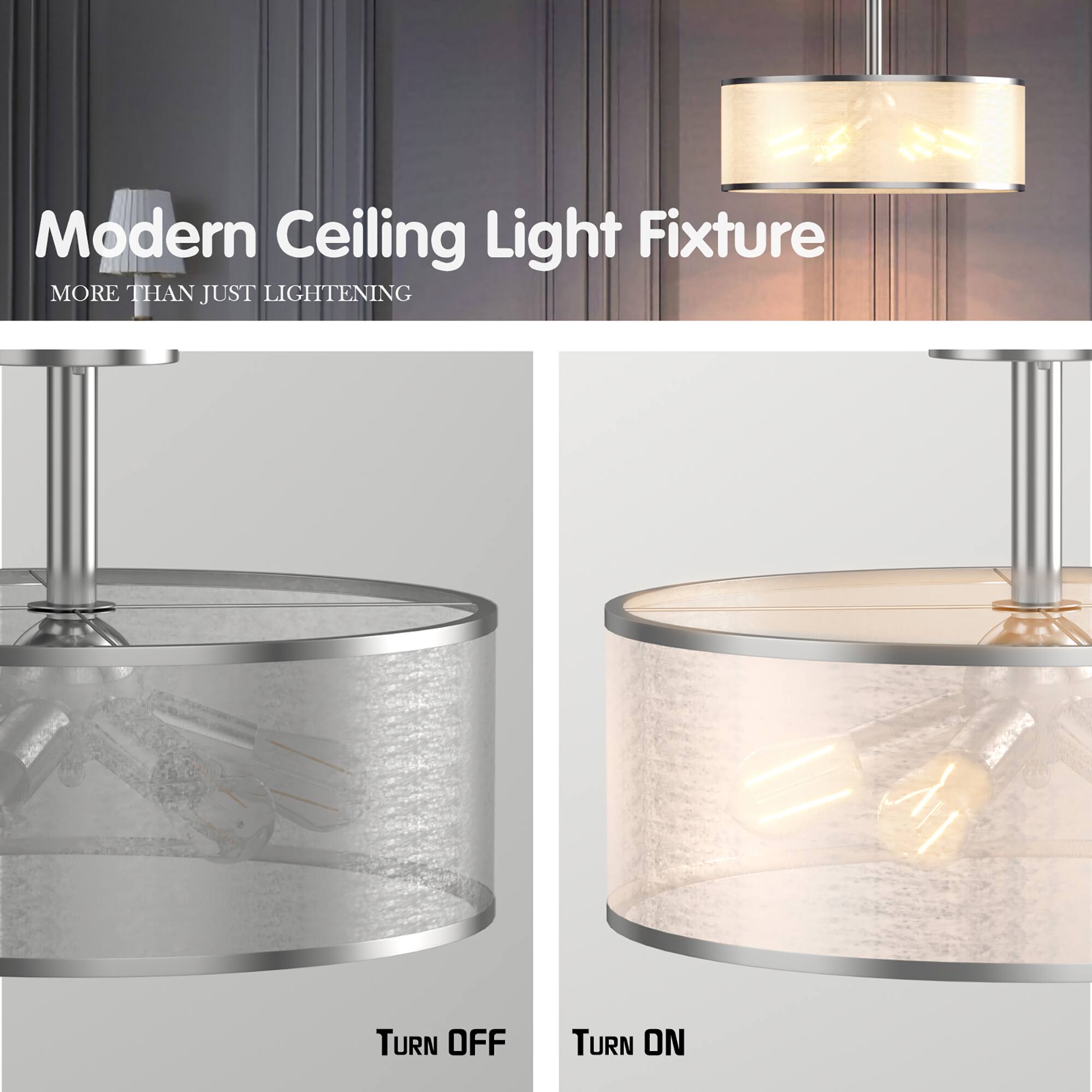 Modern Ceiling Light Fixture  
MORE THAN JUST LIGHTENING  

TURN OFF  
TURN ON