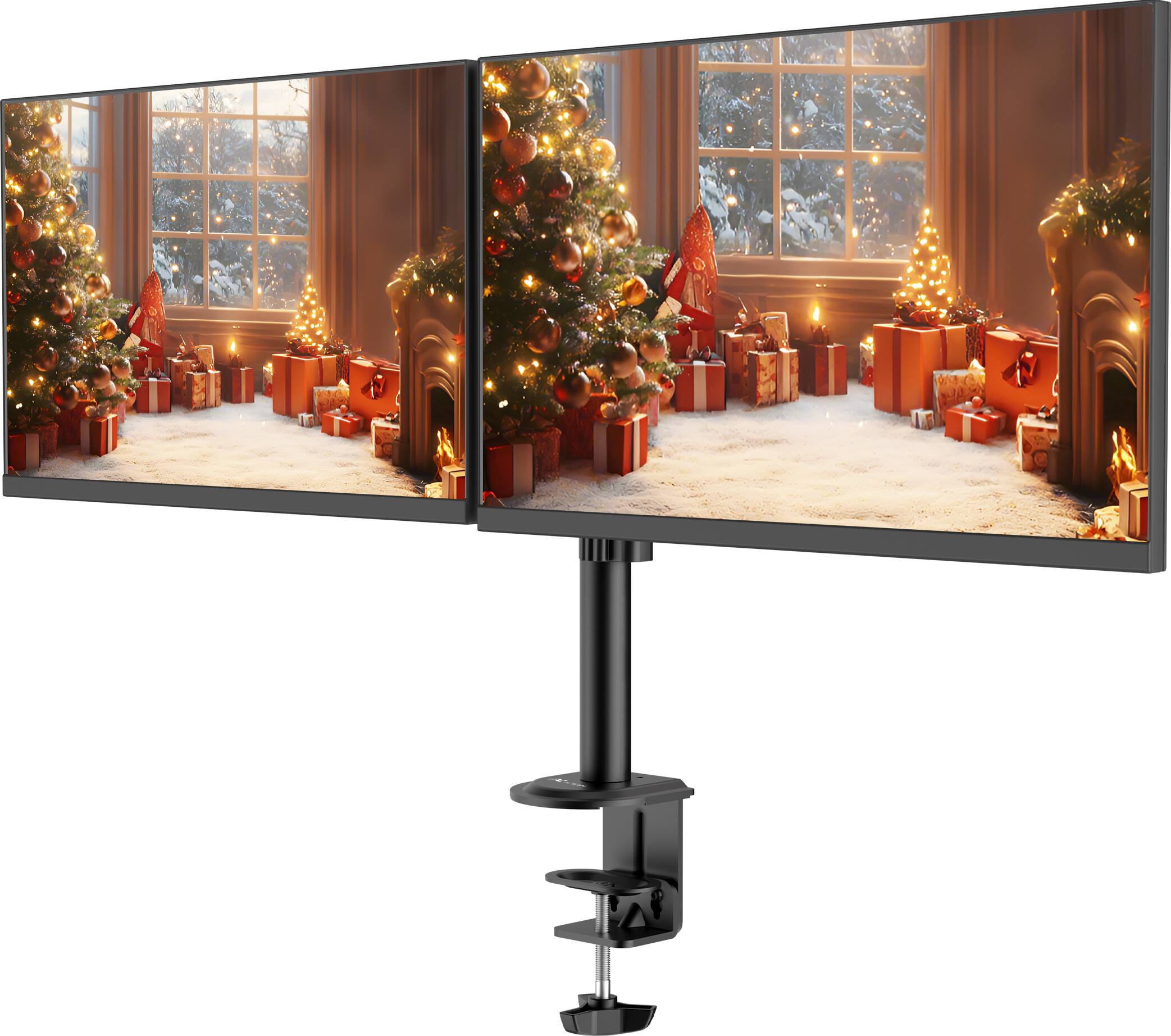Back. ACGAM - Dual Monitor Desk Mount, Heavy Duty Fully Adjustable Steel Stand for 2 Computer Screens 17-30 Inch and Max 19.8lbs Each - Matte Black.
