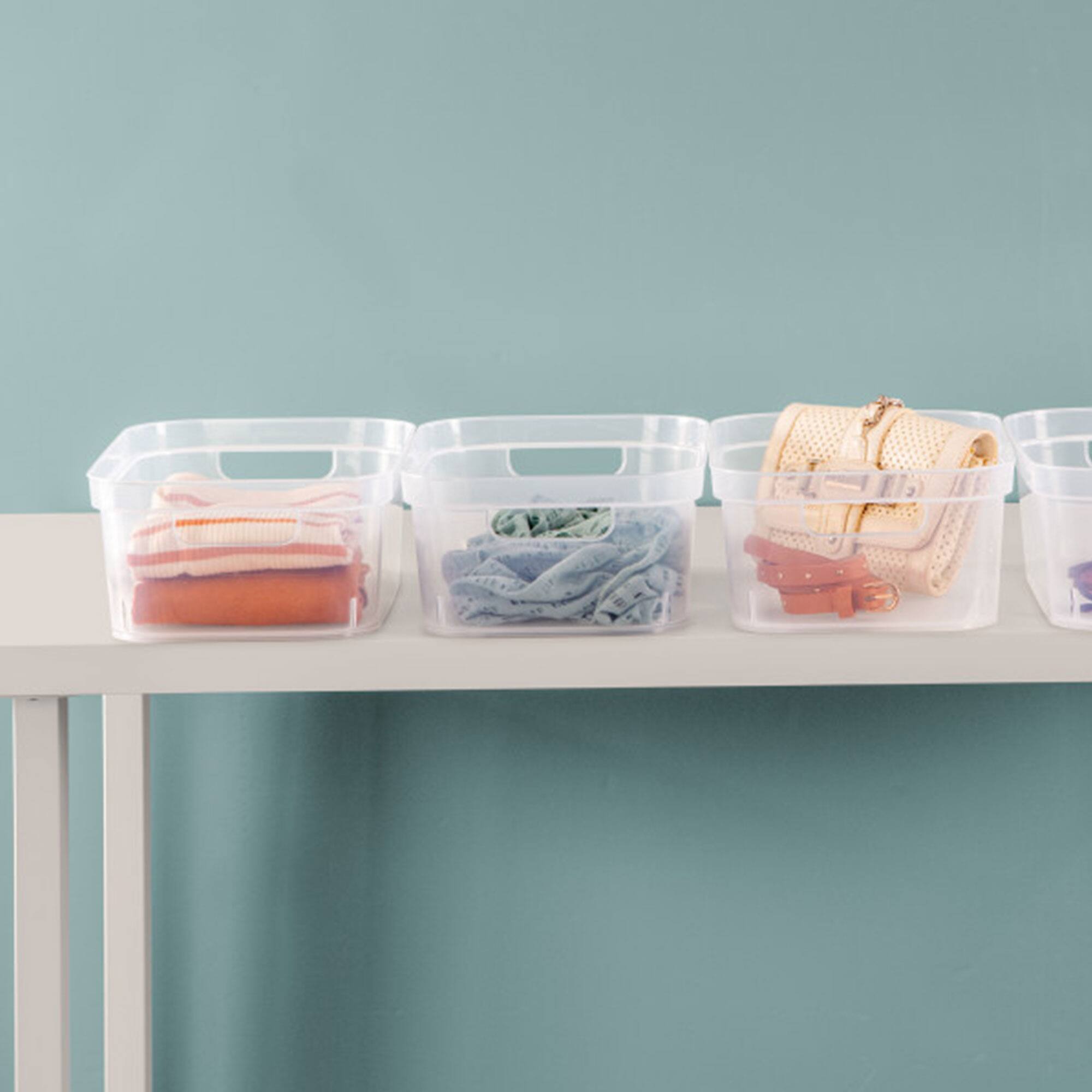 Alt View 2. Sterilite - Sterilite 4.25 x 8 x 12.25 Inch Storage Bin with Carry Through Handles, (8 Pack).