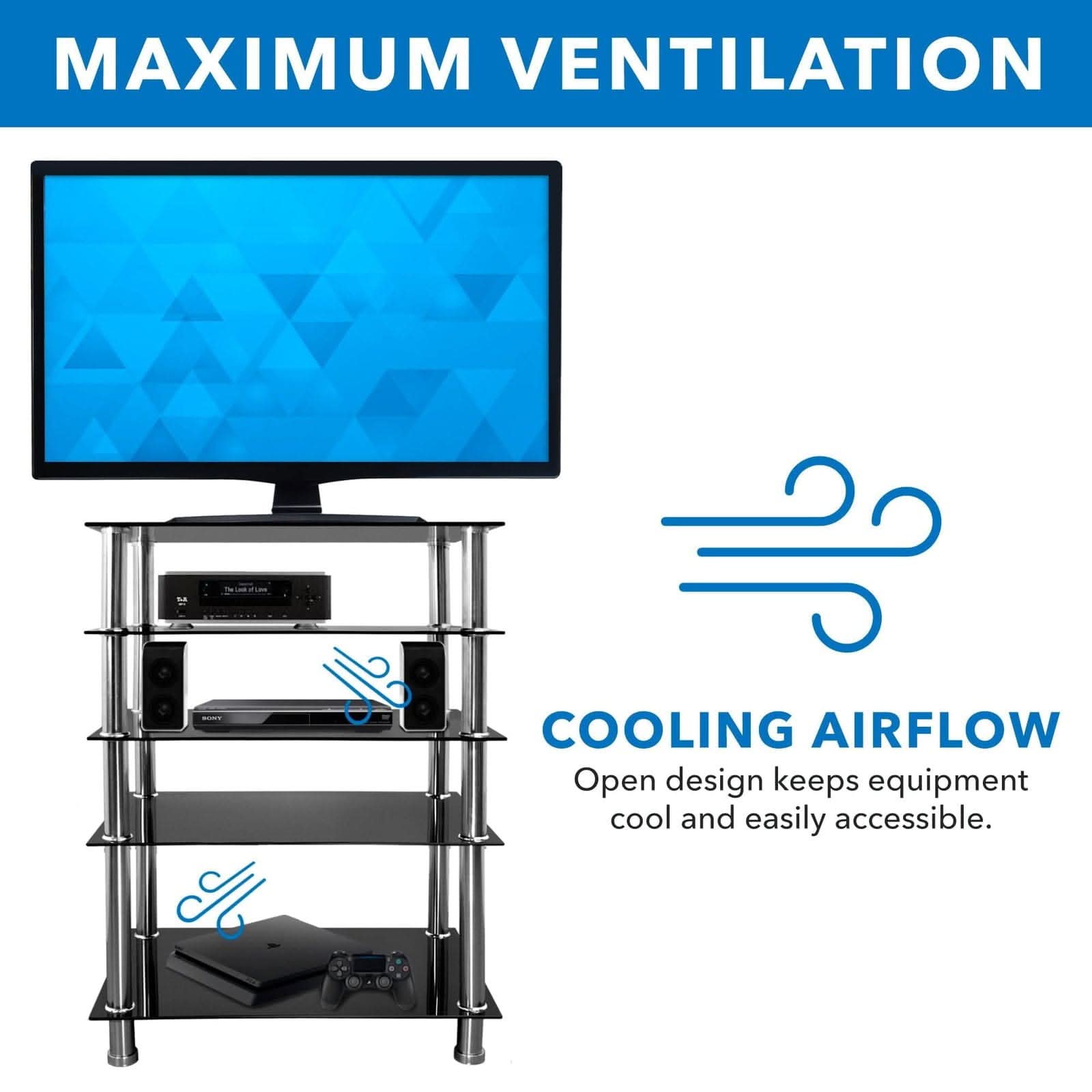 MAXIMUM VENTILATION  
COOLING AIRFLOW  
Open design keeps equipment cool and easily accessible.