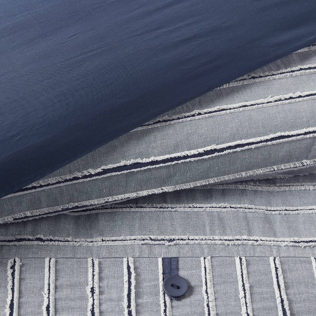 Alt View 5. Gracie Mills - Gracie Mills Midlands 8=PC Oversized Cotton Clipped Jacquard Comforter Set - Blue.