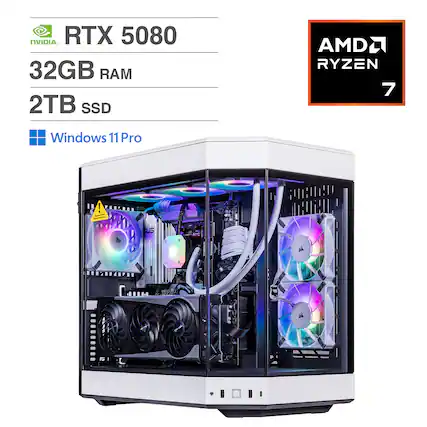 NVIDIA RTX 5080
32GB RAM
2TB SSD
AMD Ryzen 7
Windows 11 Pro