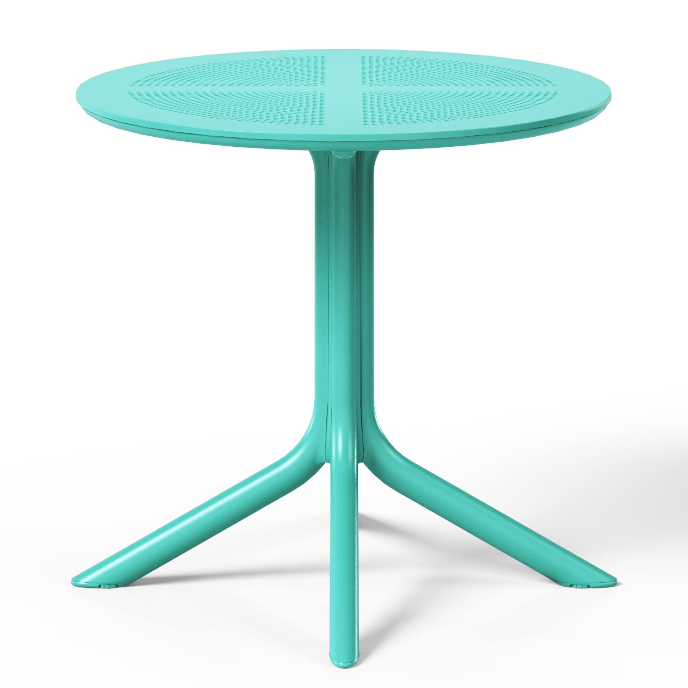 Back. WestinTrends - WestinTrends Playa 31.5" Round Plastic Outdoor Patio Dining Table for 4 - Turquoise.