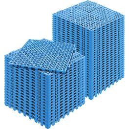 VEVOR - Interlocking Tile 50PCS Drainage Tiles 12" x 12" Splicing, Soft PVC Interlocking Drainage Floor Tiles - Blue