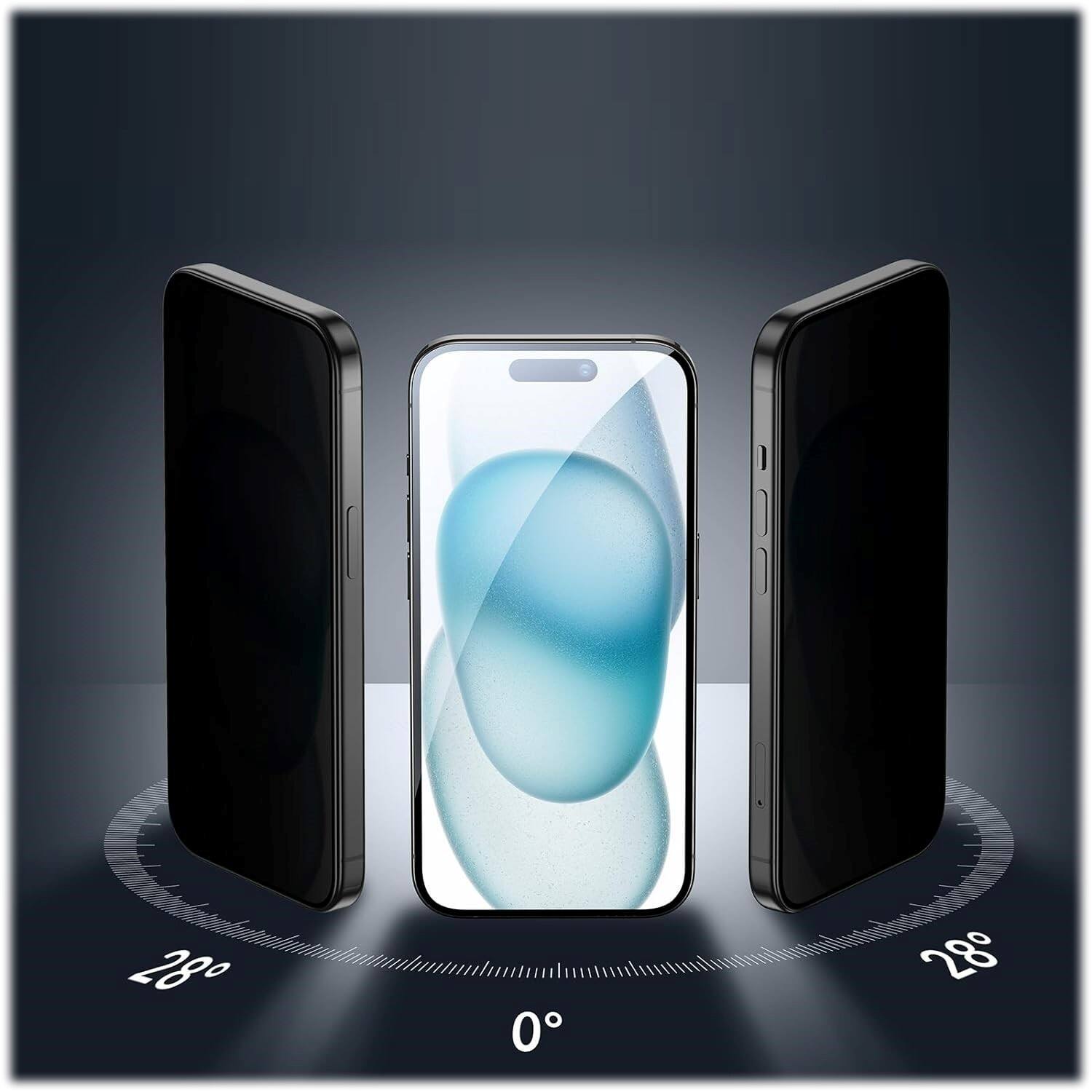 Alt View 11. SaharaCase - ZeroDamage Ultra Strong+ Tempered Glass Screen Protector for Apple iPhone 15 (2-Pack) - Privacy.