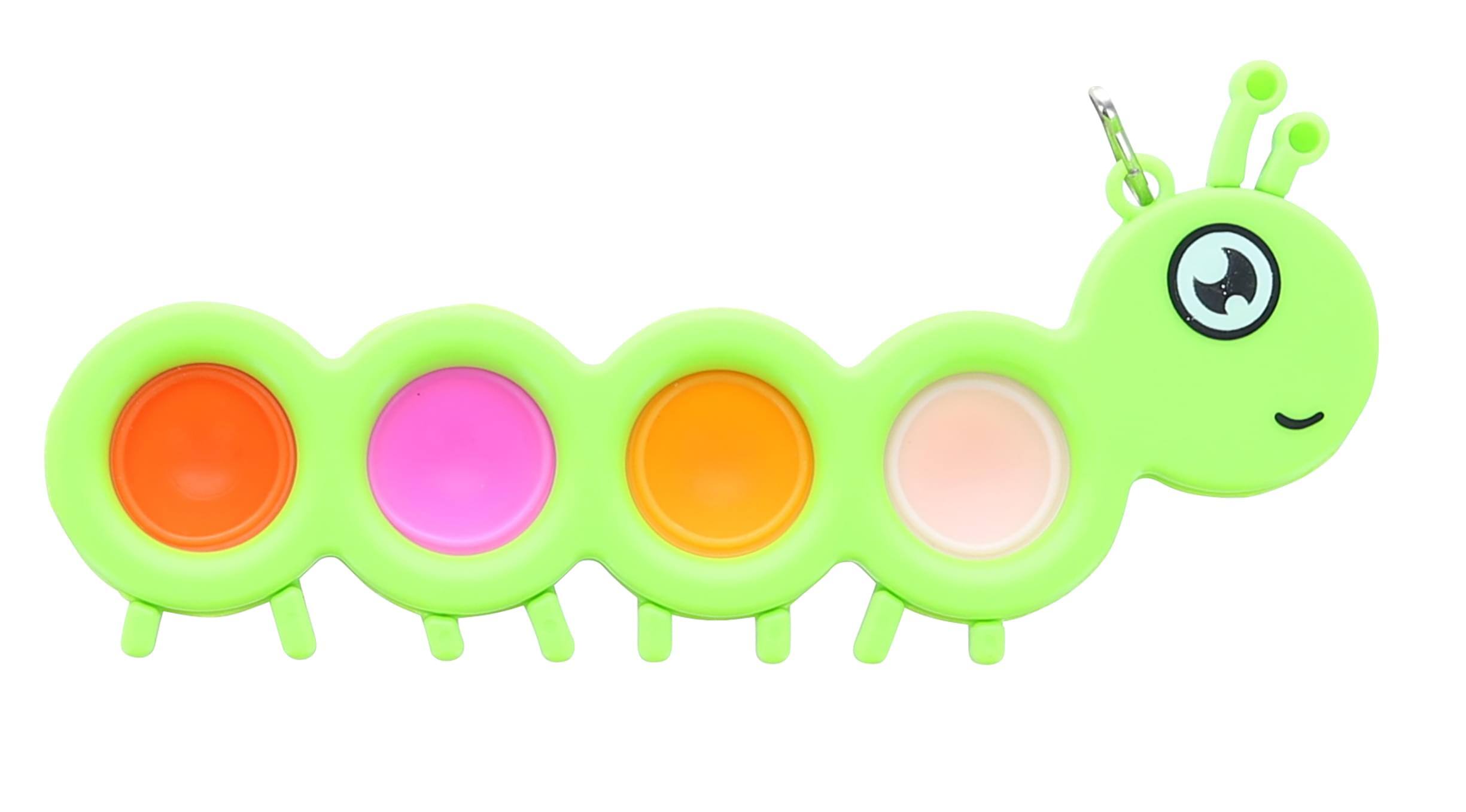 Alt View 1. Toynk - Pop Fidget Toy Green Caterpillar 4-Button Bubble Popping Game - Green.