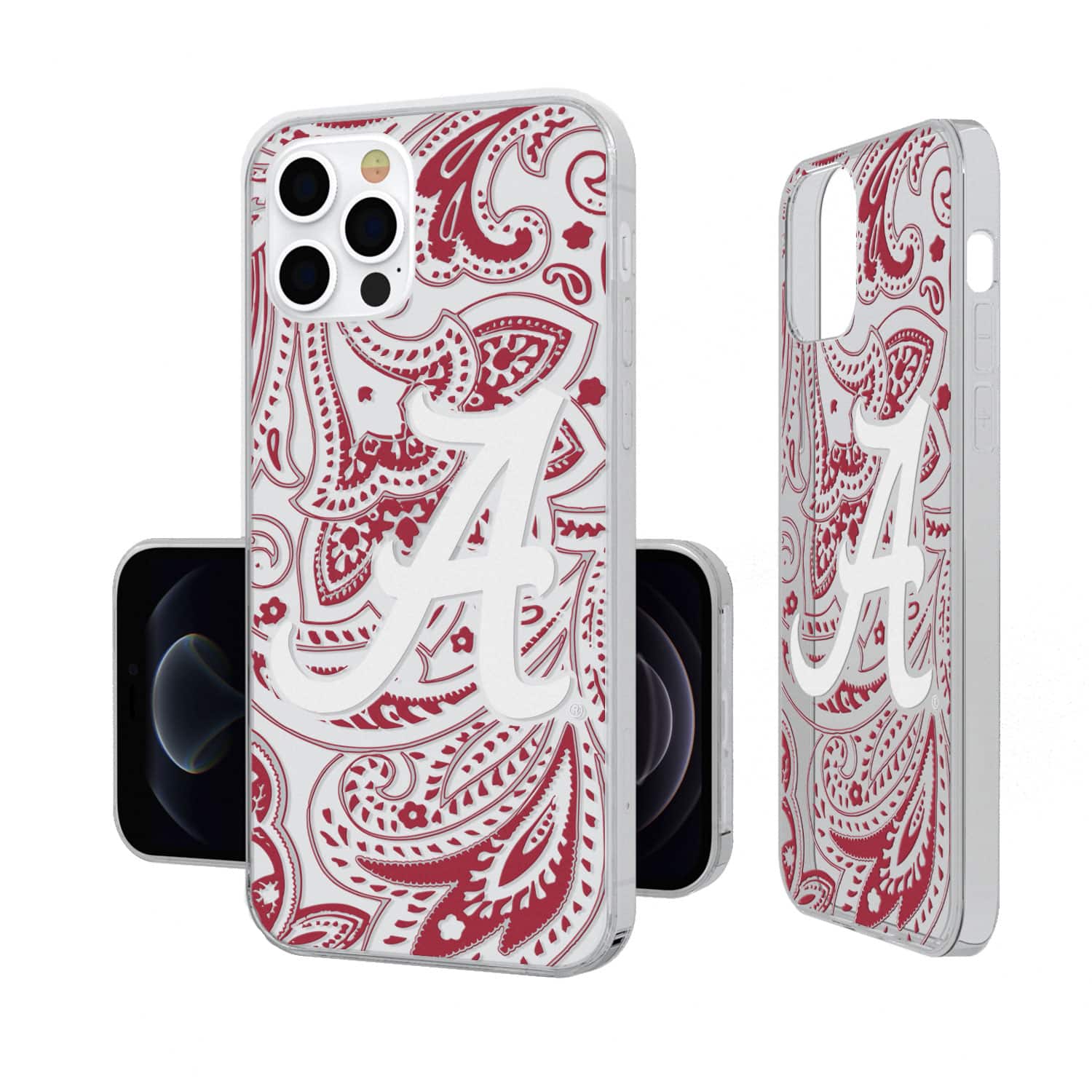 Keyscaper - NCAA - Alabama Crimson Tide iPhone Paisley Design Clear Case - 14 Pro - Multicolor