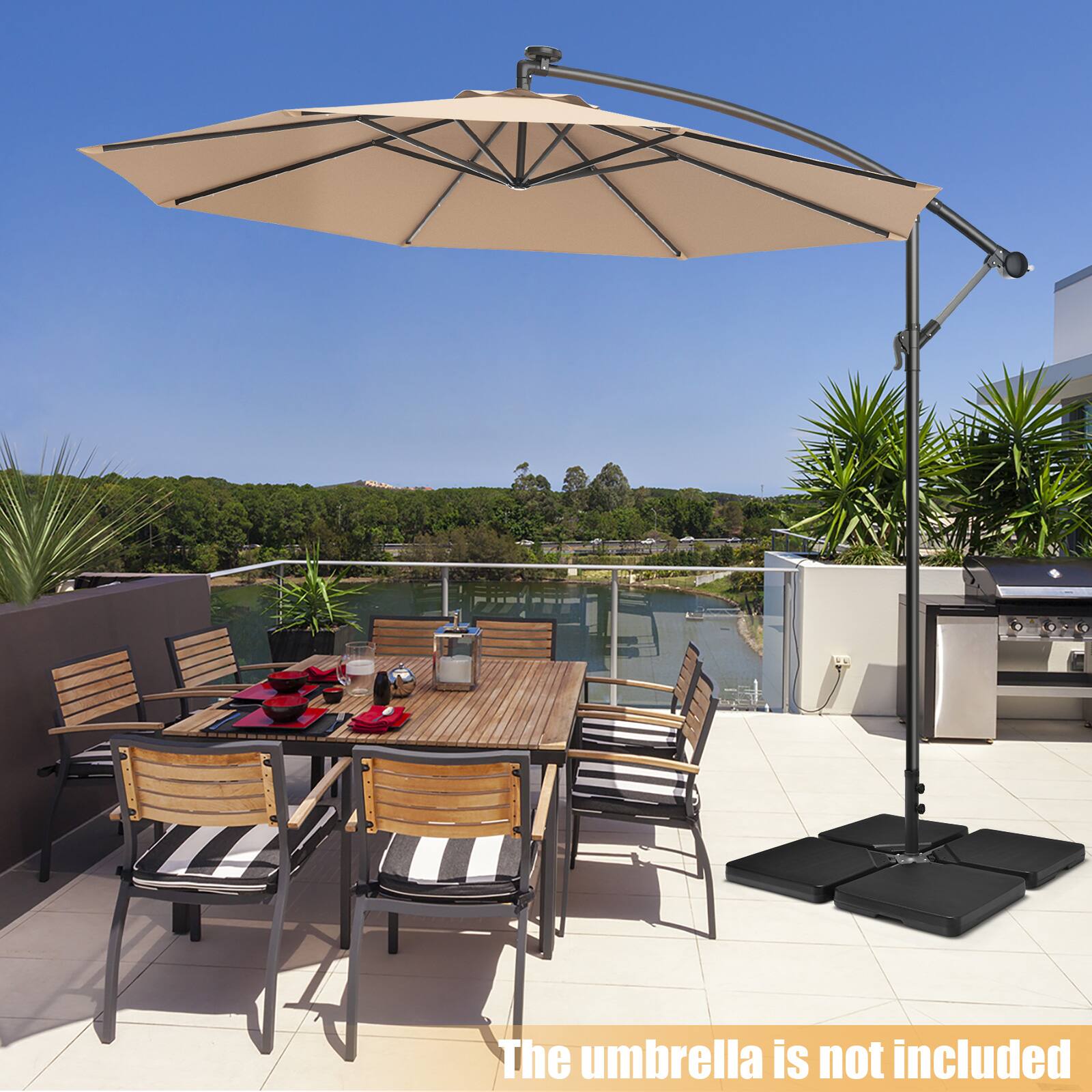 The umbrella is not included