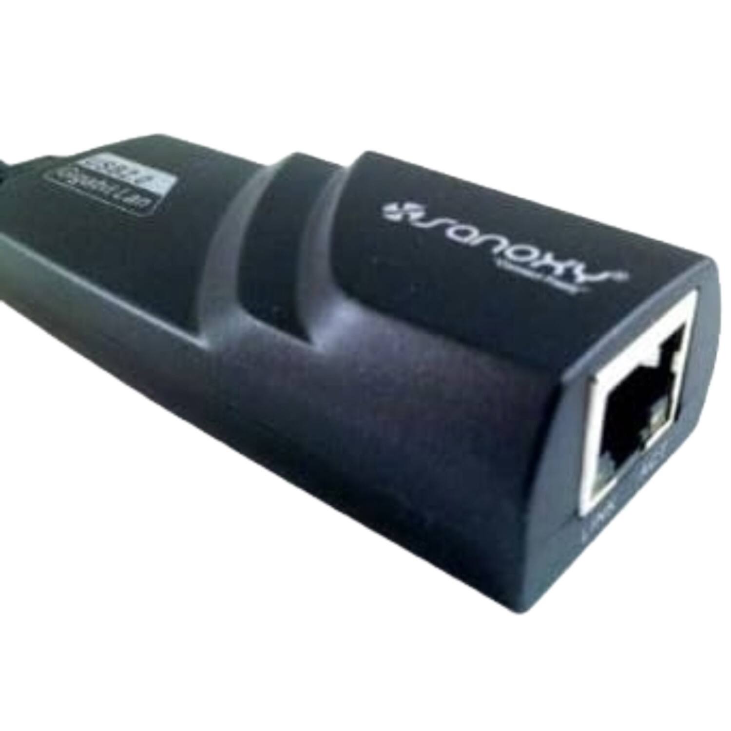 Left. Sanoxy - Sanoxy USB 3.0 Gigabit Ethernet Adapter-NIC 1000Mbps Network Adapter - Black.