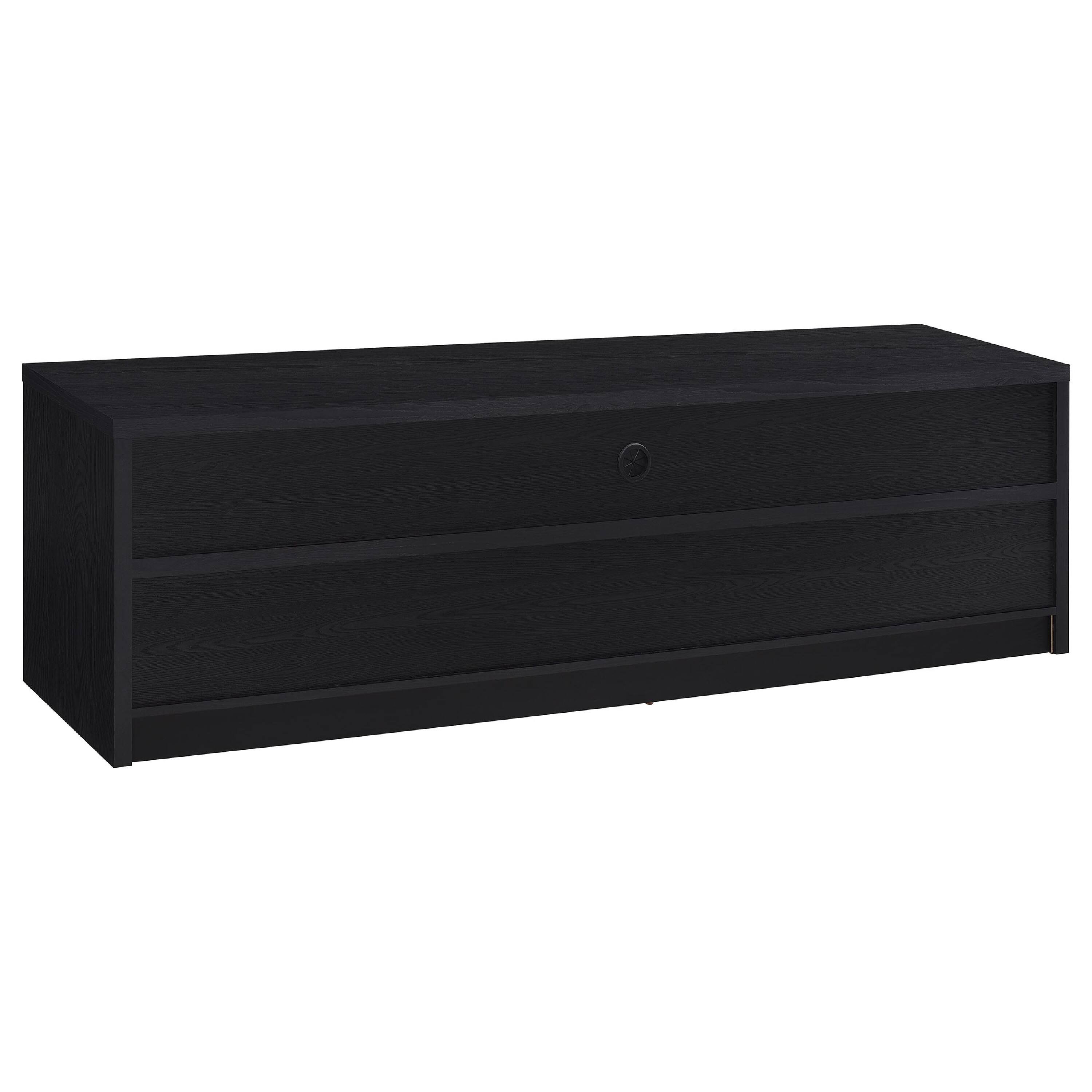 Alt View 5. Manhattan Lane - Rutvy TV Stand Media Console with Open Shelves, Black Wood 78 Inch - Black.