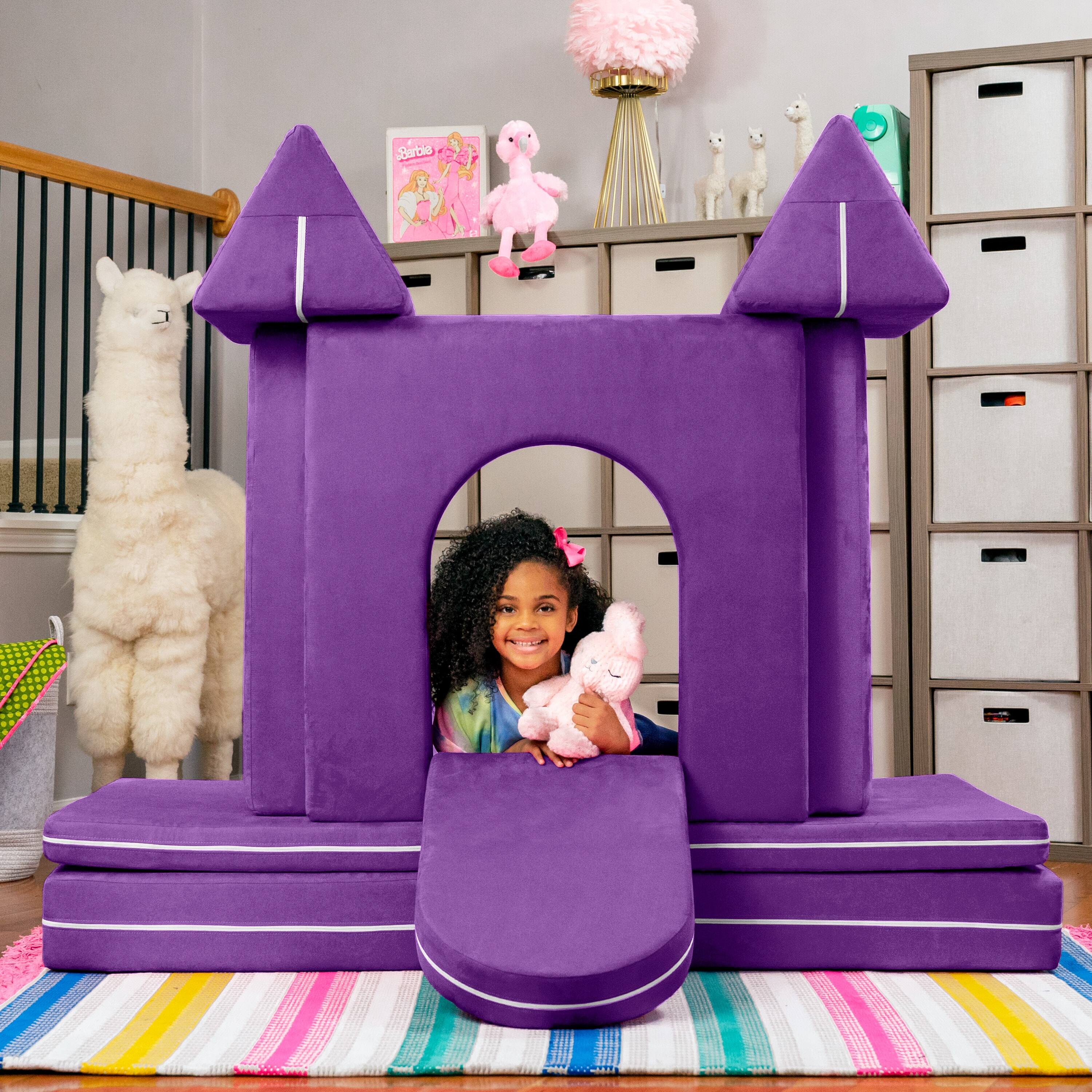 Angle. Jaxx - Jaxx Zipline Playscape Castle Gate - Playtime Furniture for Imaginative Kids, Grape - Grape.