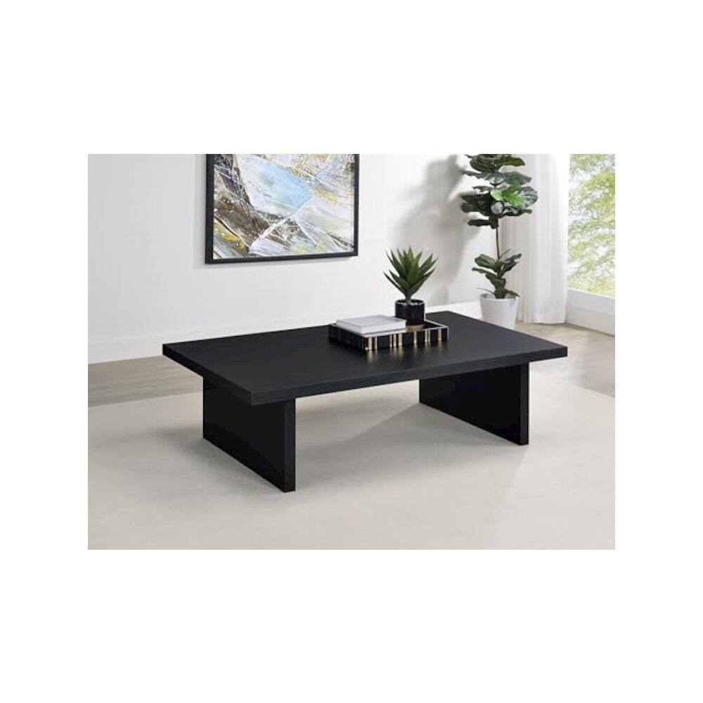 Alt View 1. Coaster Co. of America - Max Rectangular Engineered Laminate Coffee Table Black - Black.