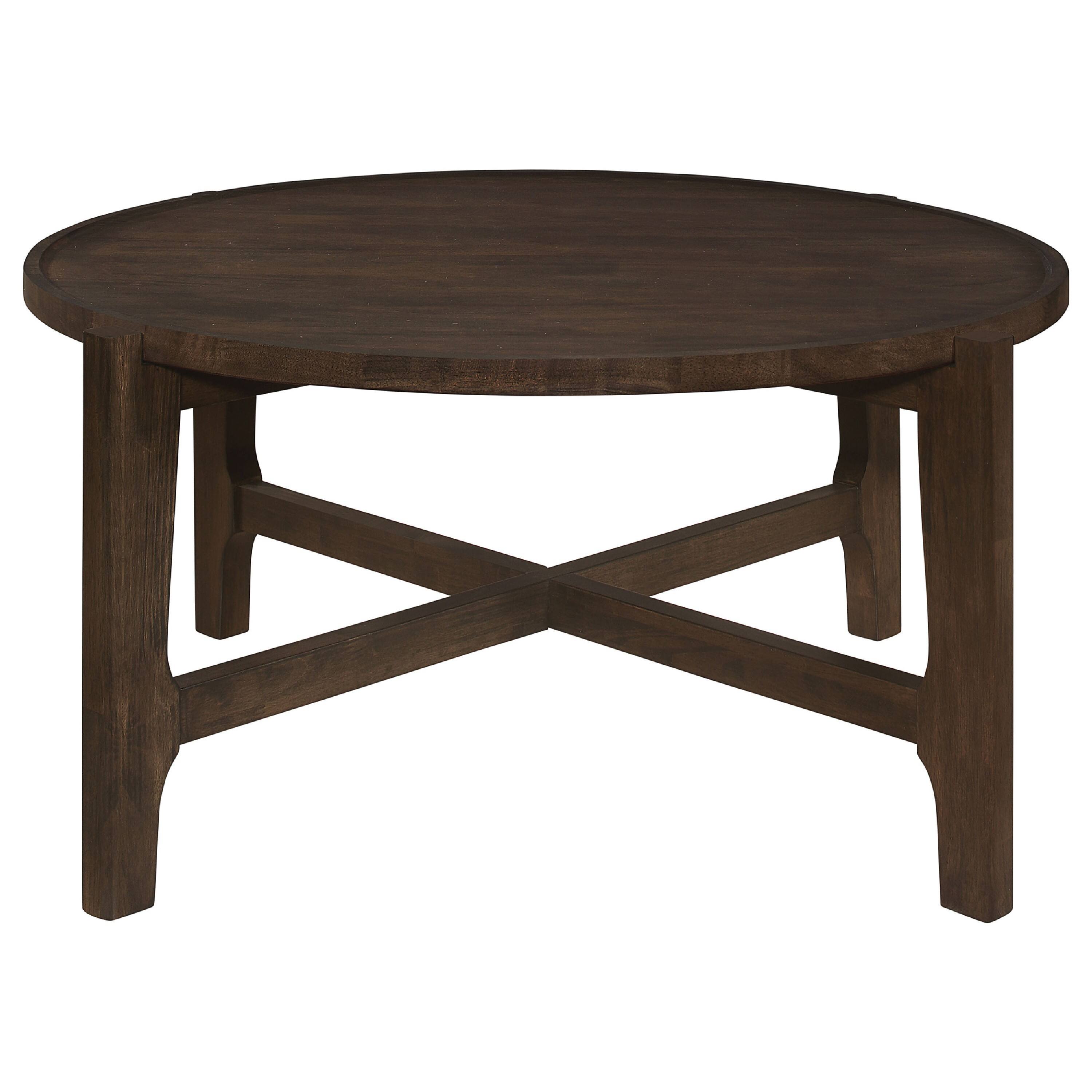 Alt View 2. Manhattan Lane - Katie 2Pc Coffee and End Table Set, X-cross Base, Solid Wood - Brown, Black.