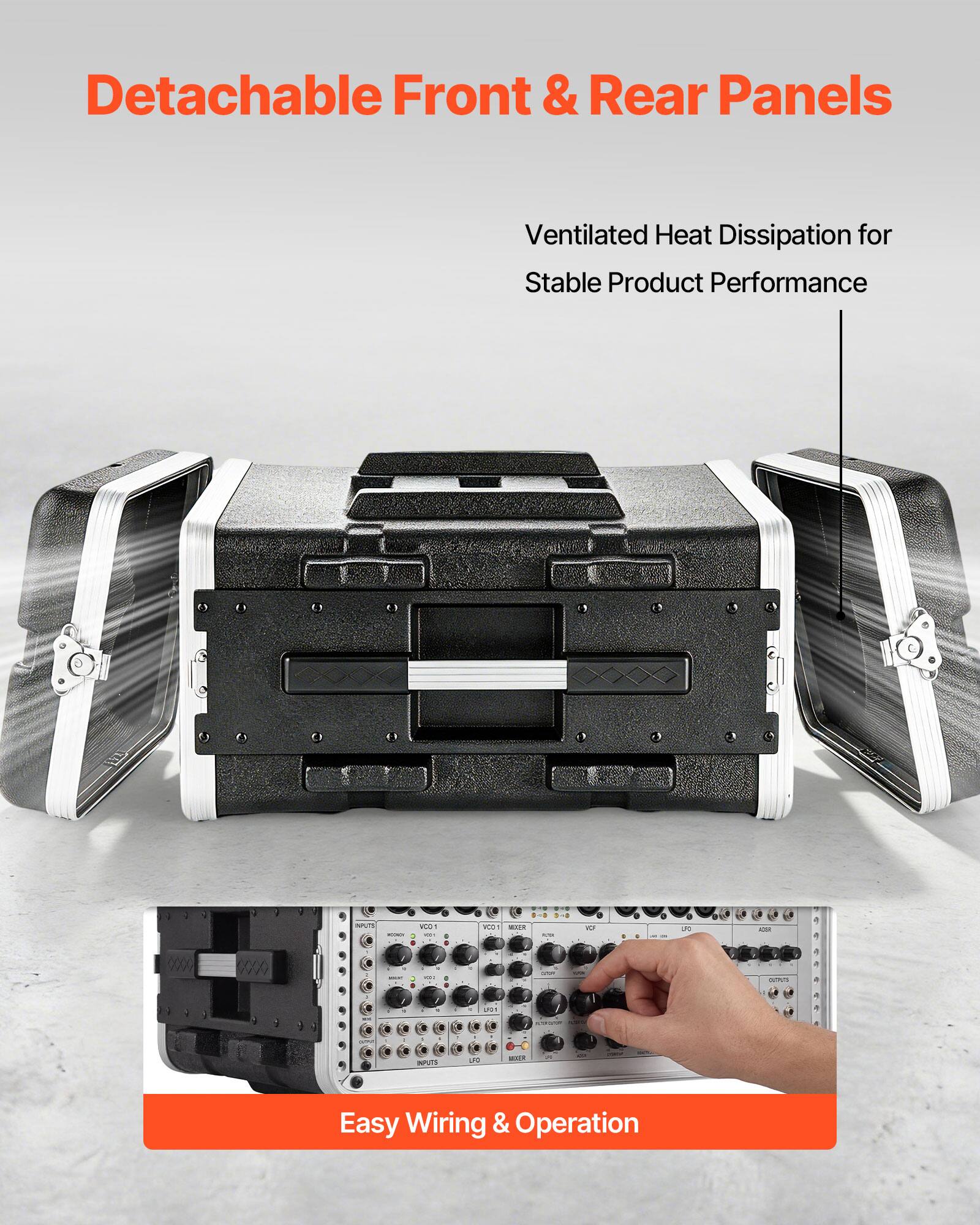 Detachable Front & Rear Panels  
Ventilated Heat Dissipation for Stable Product Performance  
Easy Wiring & Operation