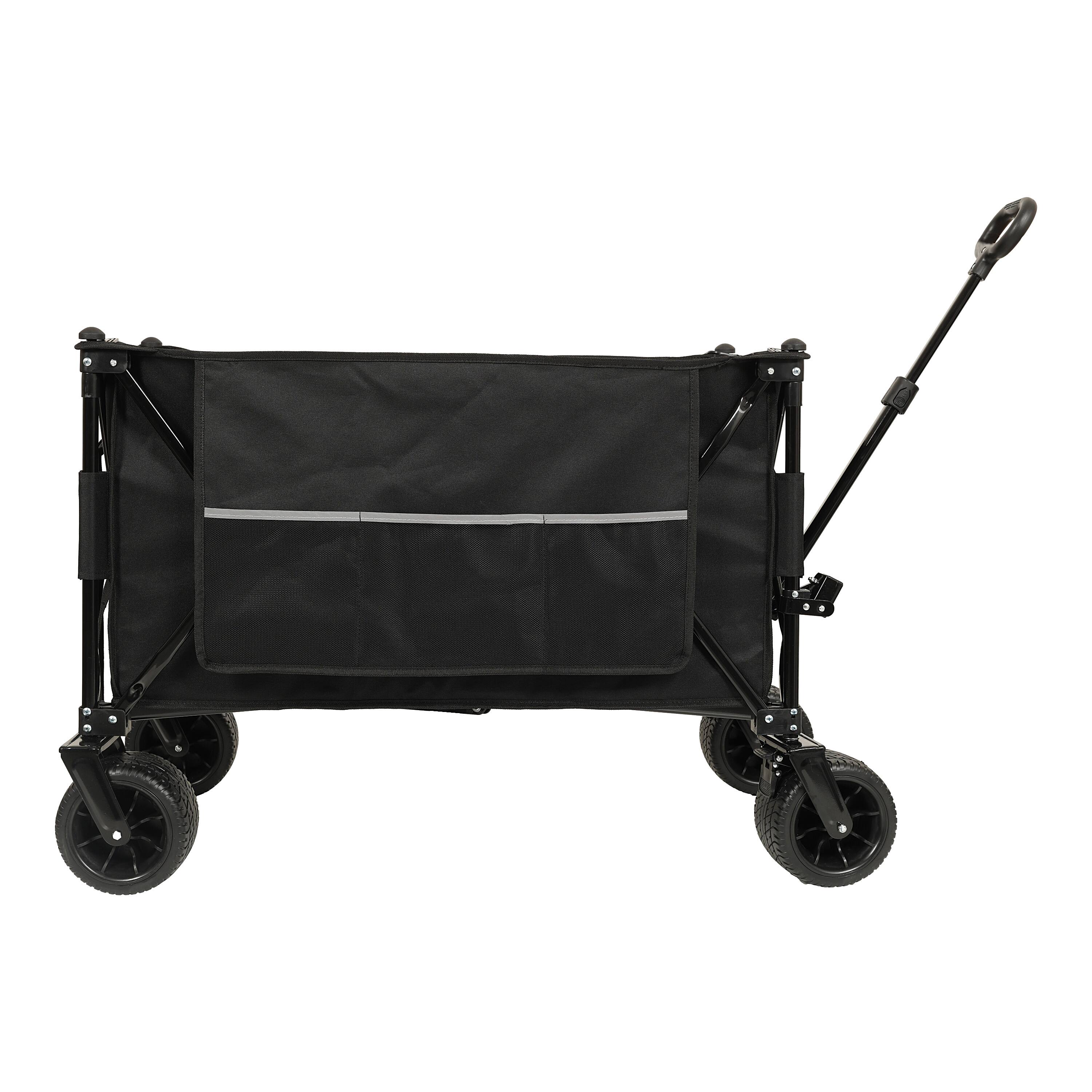 Alt View 2. APRILSOUL - Collapsible Foldable Extended Wagon 480lbs Weight Capacity Big All-Terrain Beach Wheels and Drink Holders Brakes Black - Black.