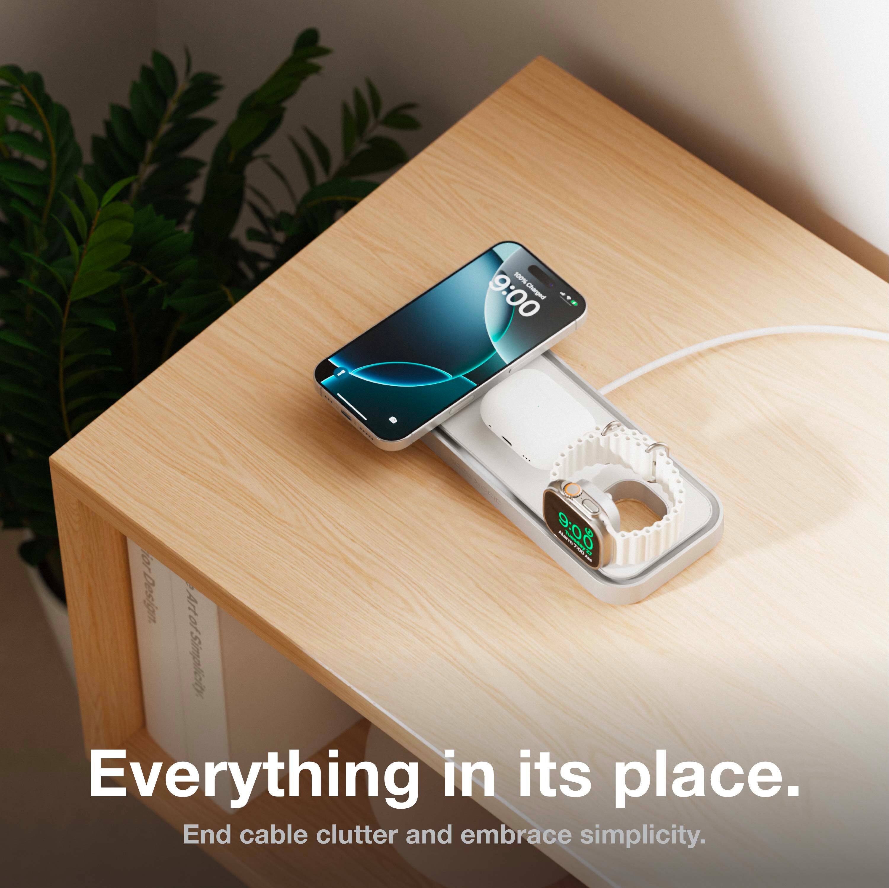 - 9:00
- Charged
- 9:08
- HTE 101
- Design. Art of Simplicity
- Everything in its place.
- End cable clutter and embrace simplicity.