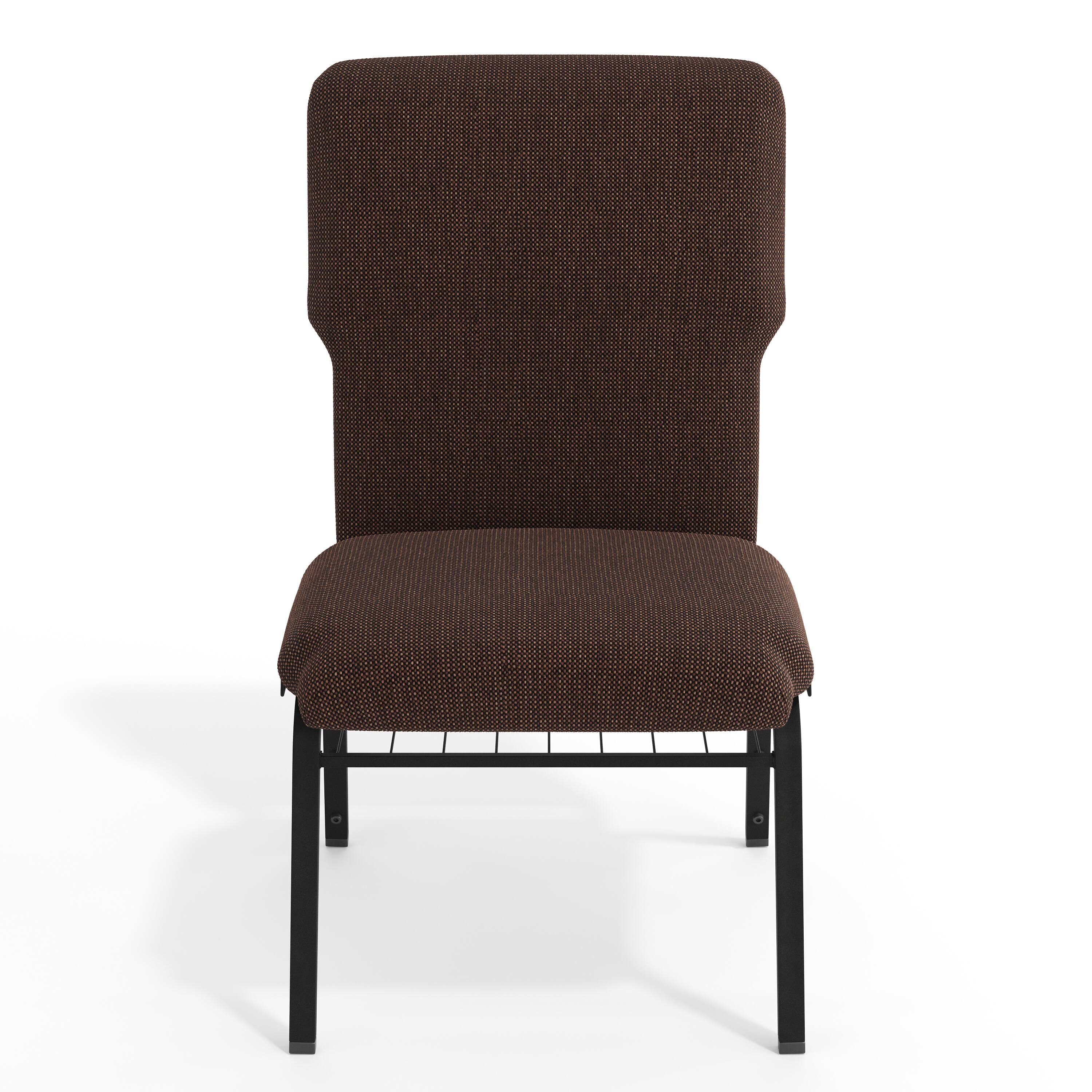 Alt View 9. Emma + Oliver - Discount Church Chair - 21 in. Wide - Java Fabric/Black Frame.