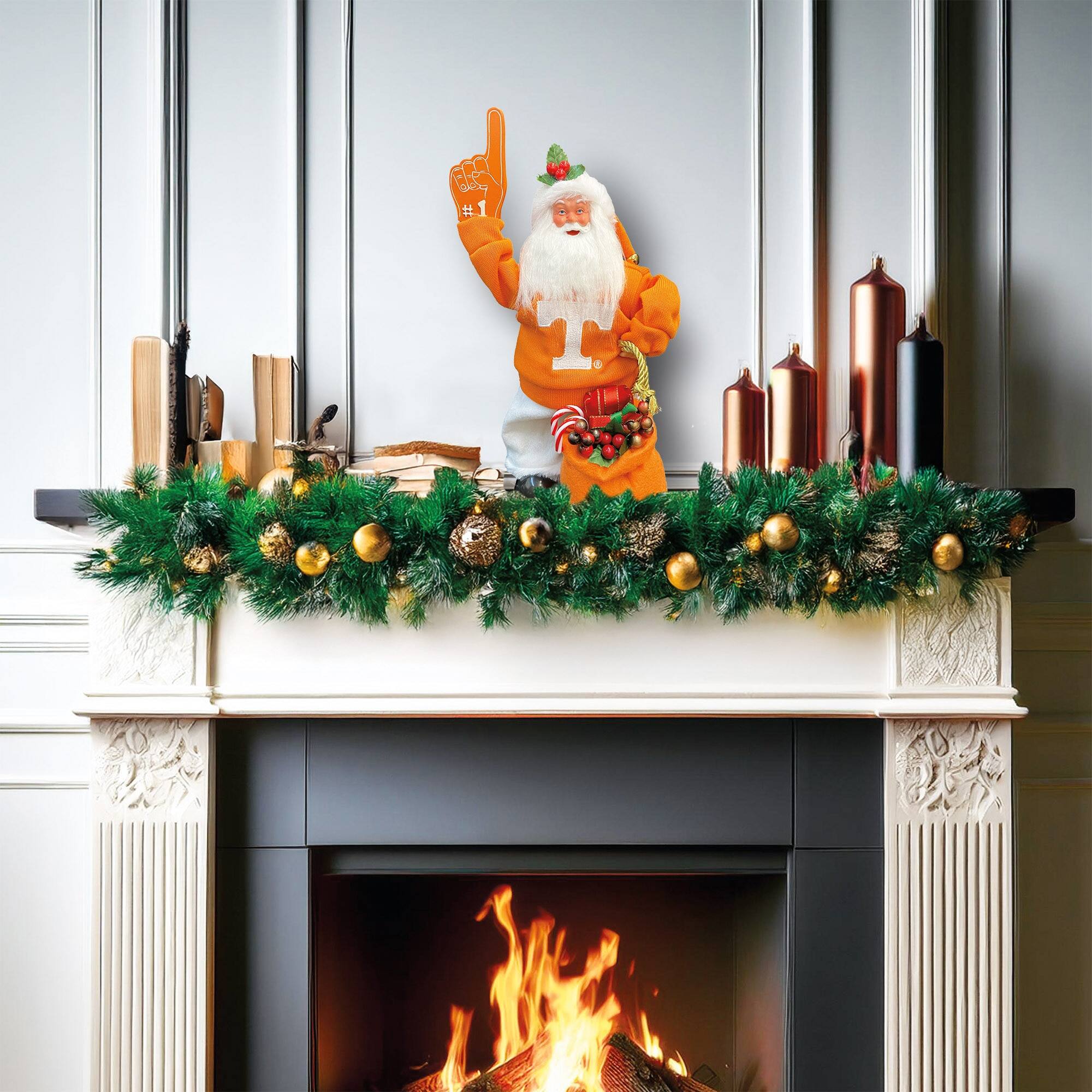 Alt View 2. Santa's Workshop - Tennessee Volunteers 12" Animated Musical Santa - Orange.