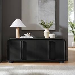 Bellamy Curved 4-Door Sideboard Cabinet by Modway - Black Oak