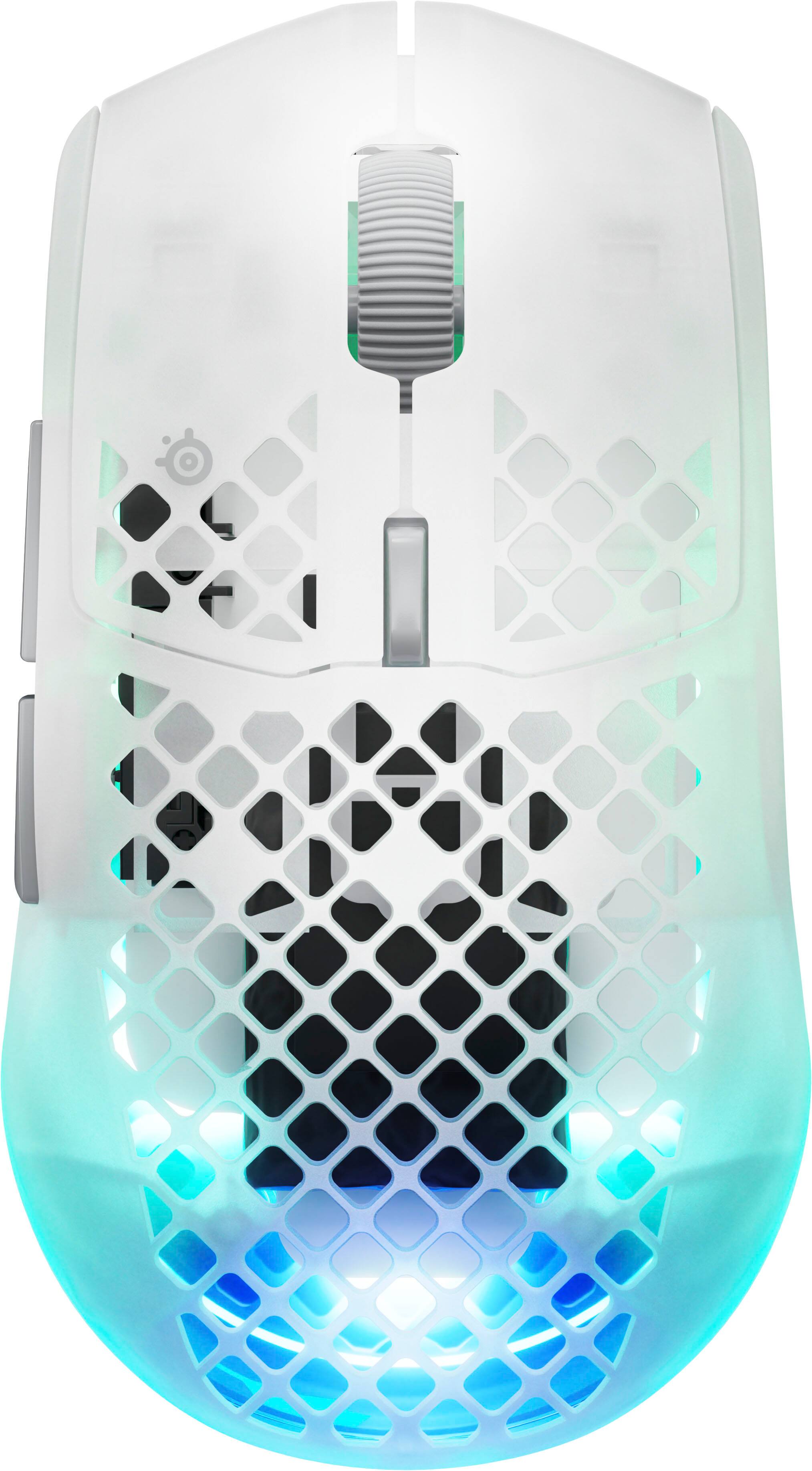 Alt View 8. SteelSeries - Aerox 3 Wireless Gen 2 RGB 26K Optical Gaming Mouse with AquaBarrier Protection - Dual 2.4GHz/Bluetooth for PC/Mac - Ghost.