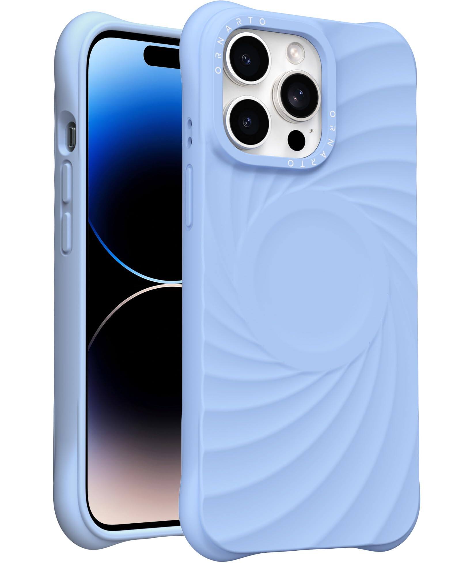 Alt View 1. Ornarto - ORNARTO Vortuxe Series Bundle for iPhone 14 Pro Max Case 6.7" and for MagSafe Phone Ring Holder in Sky Whisper - Sky Whisper.