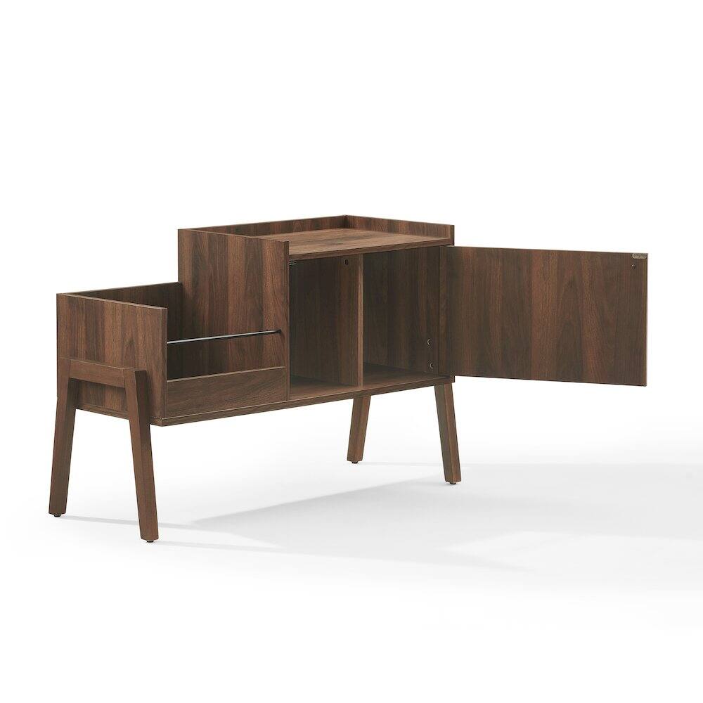 Alt View 4. Crosley Furniture - Luna Record Player Cabinet With Vinyl Storage - Brown.