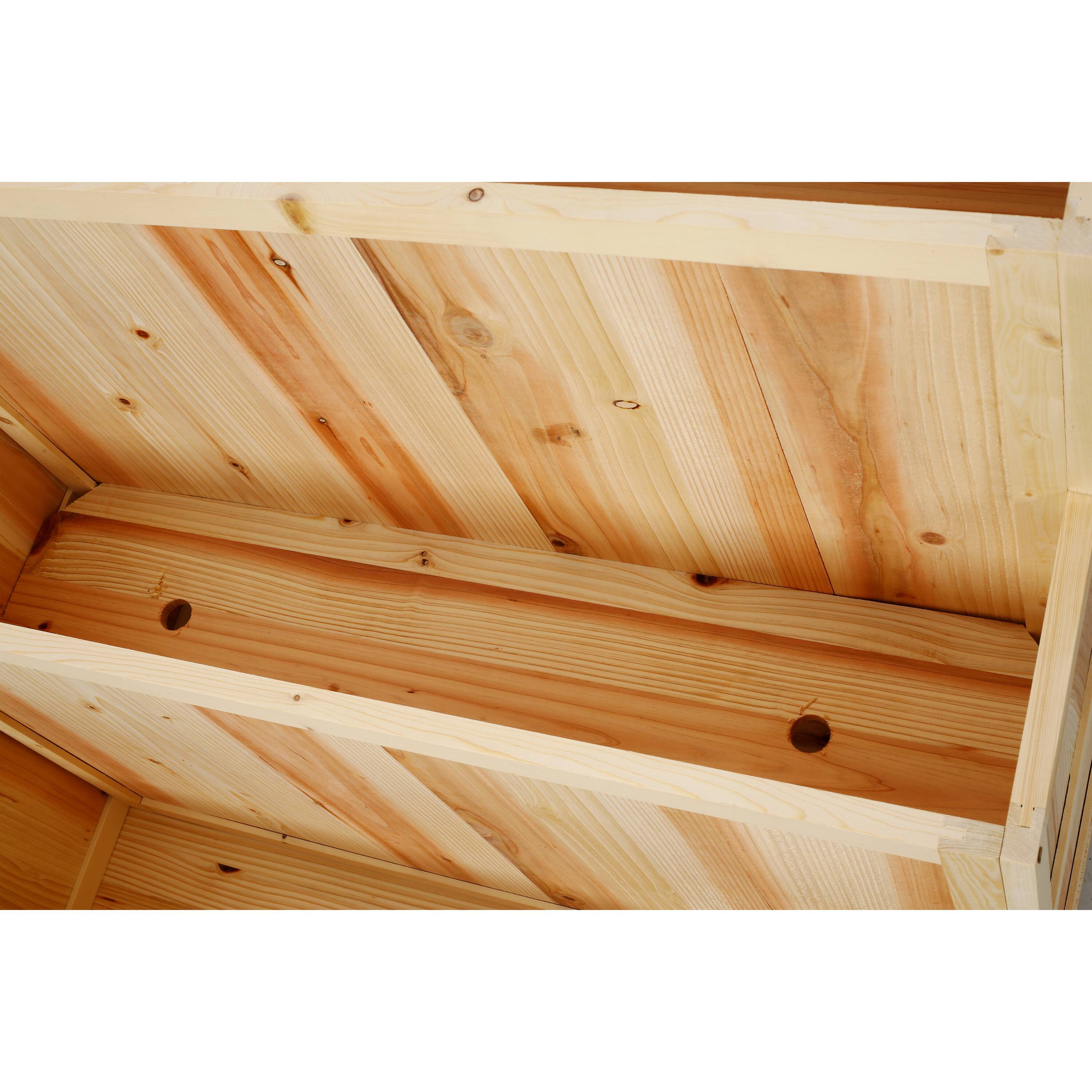 Alt View 8. GOODSILO - 3-Tier Raised Garden Bed with Vertical Trellis, Planter Box with Wheels and Storage Area for Outdoor Plants - Natural Wood.