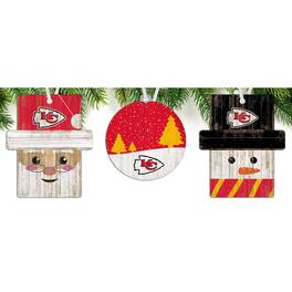 Fan Creations - Kansas City Chiefs 3-Pack Ornament Set - Multicolor