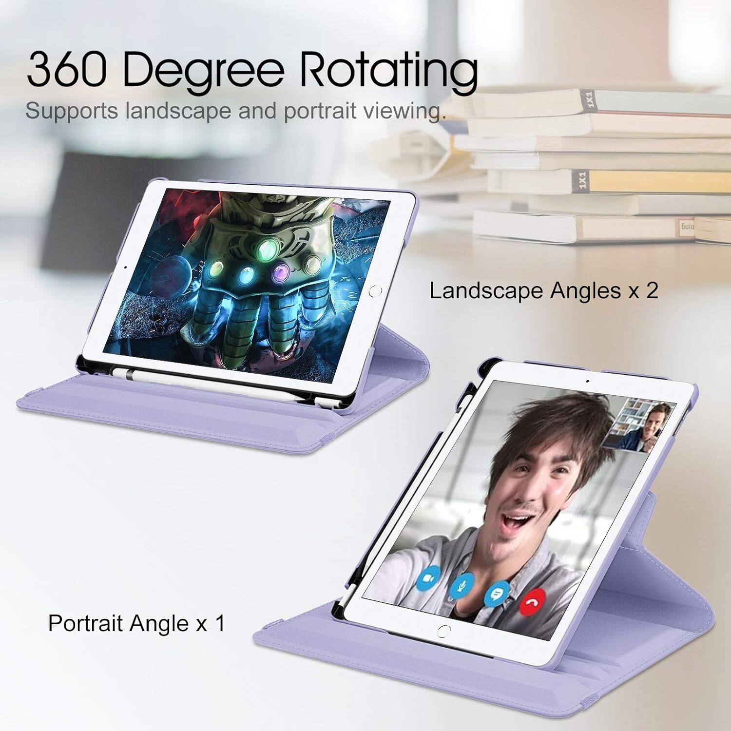 360 Degree Rotating  
Supports landscape and portrait viewing.  
Landscape Angles x 2  
Portrait Angle x 1