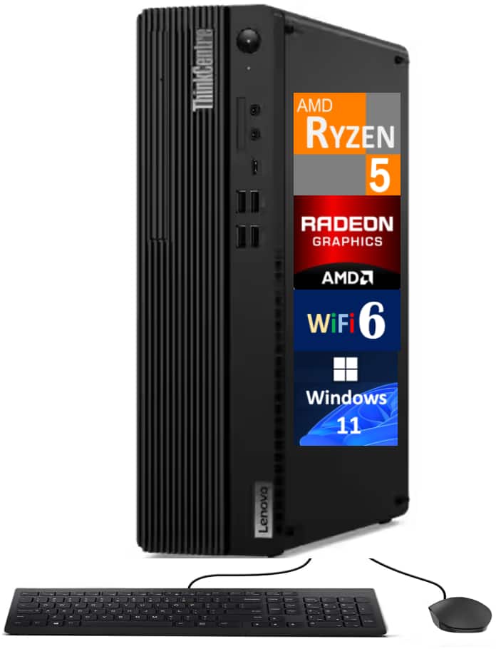 Lenovo - ThinkCentre M75s Mini Desktop (Ryzen 5 Pro 5650G, 16GB, 1TB SSD, , Win 11 Pro ) - Black
