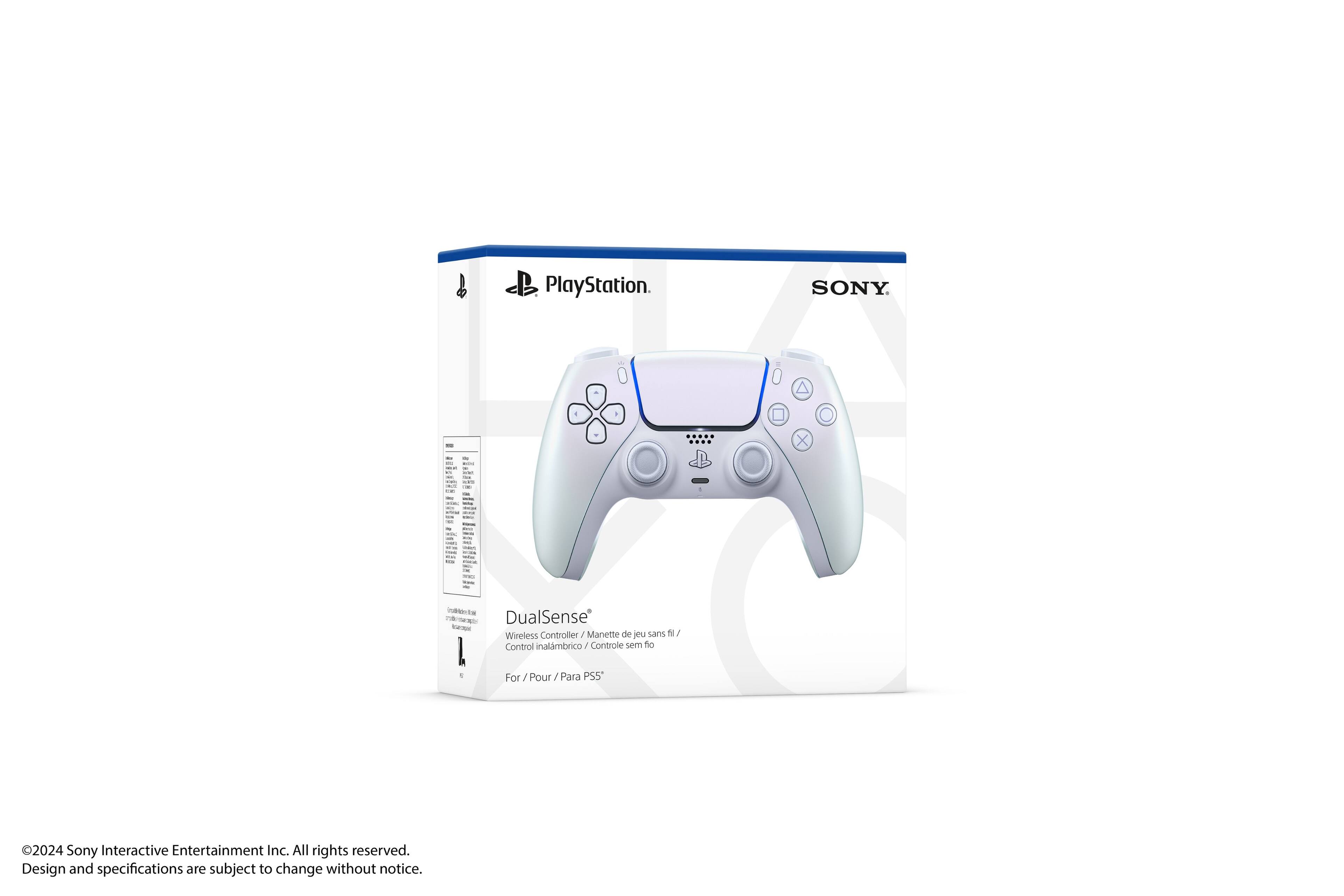 PlayStation. SONY. DualSense Wireless Controller. Manette de eu sans N Control inalambrico 3 Controle sem to 1 1 For PSS 2024. Sony Interactive Entertainment Inc. All rights reserved. Design and specifications are subject to change without notice.